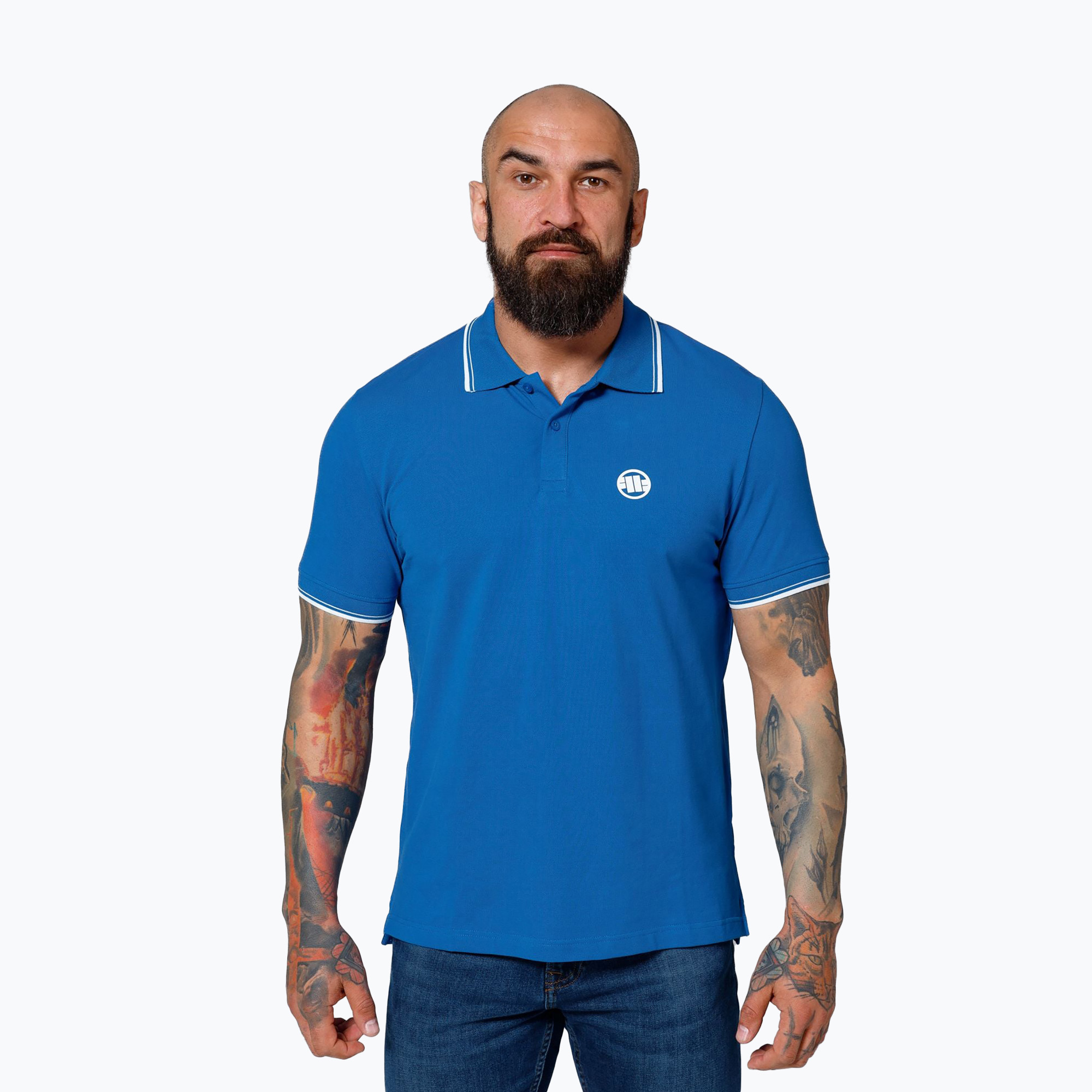 Мъжка поло тениска Pitbull Polo Pique Stripes Regular royal blue