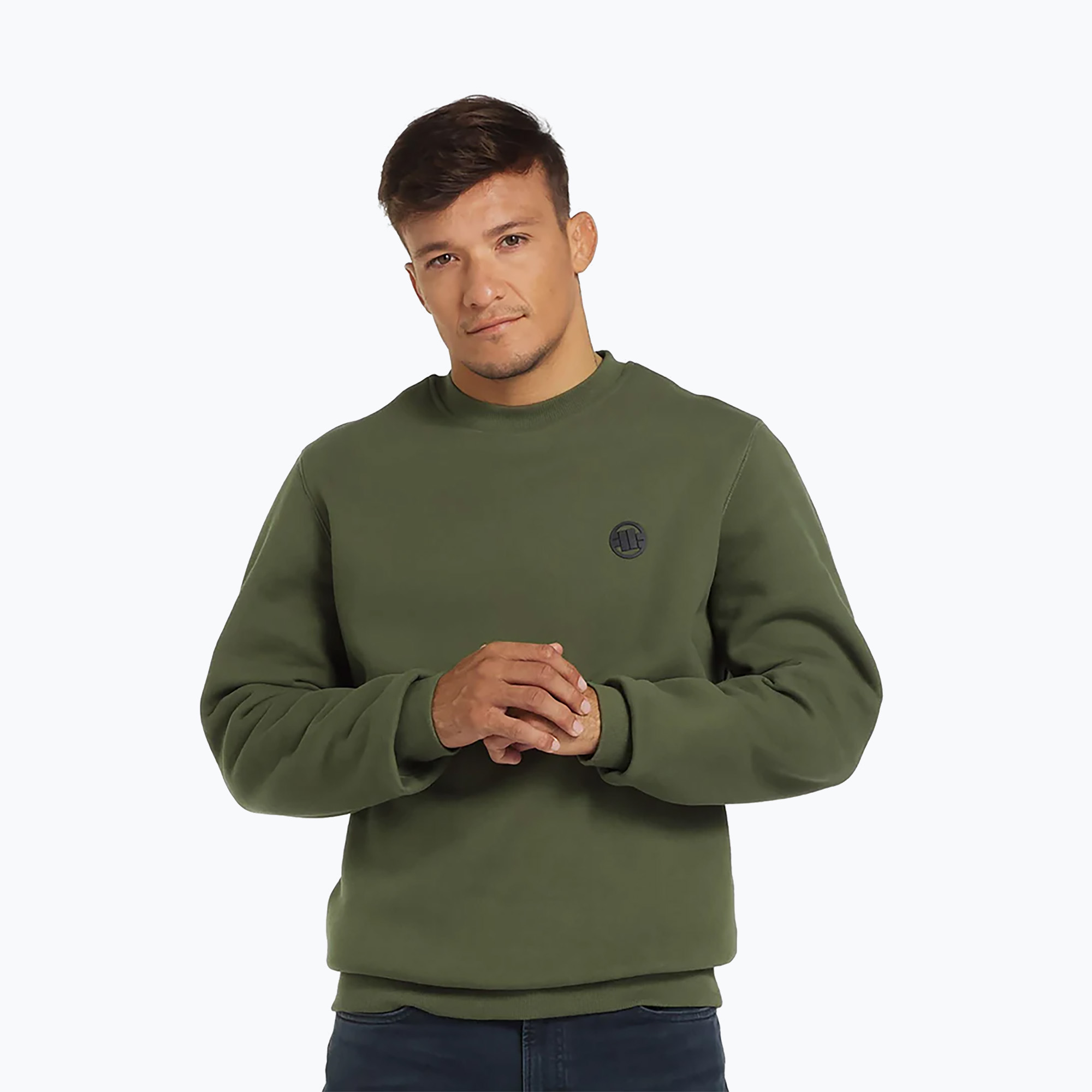 Bluza męska Pitbull Small Logo Crewneck dark olive 