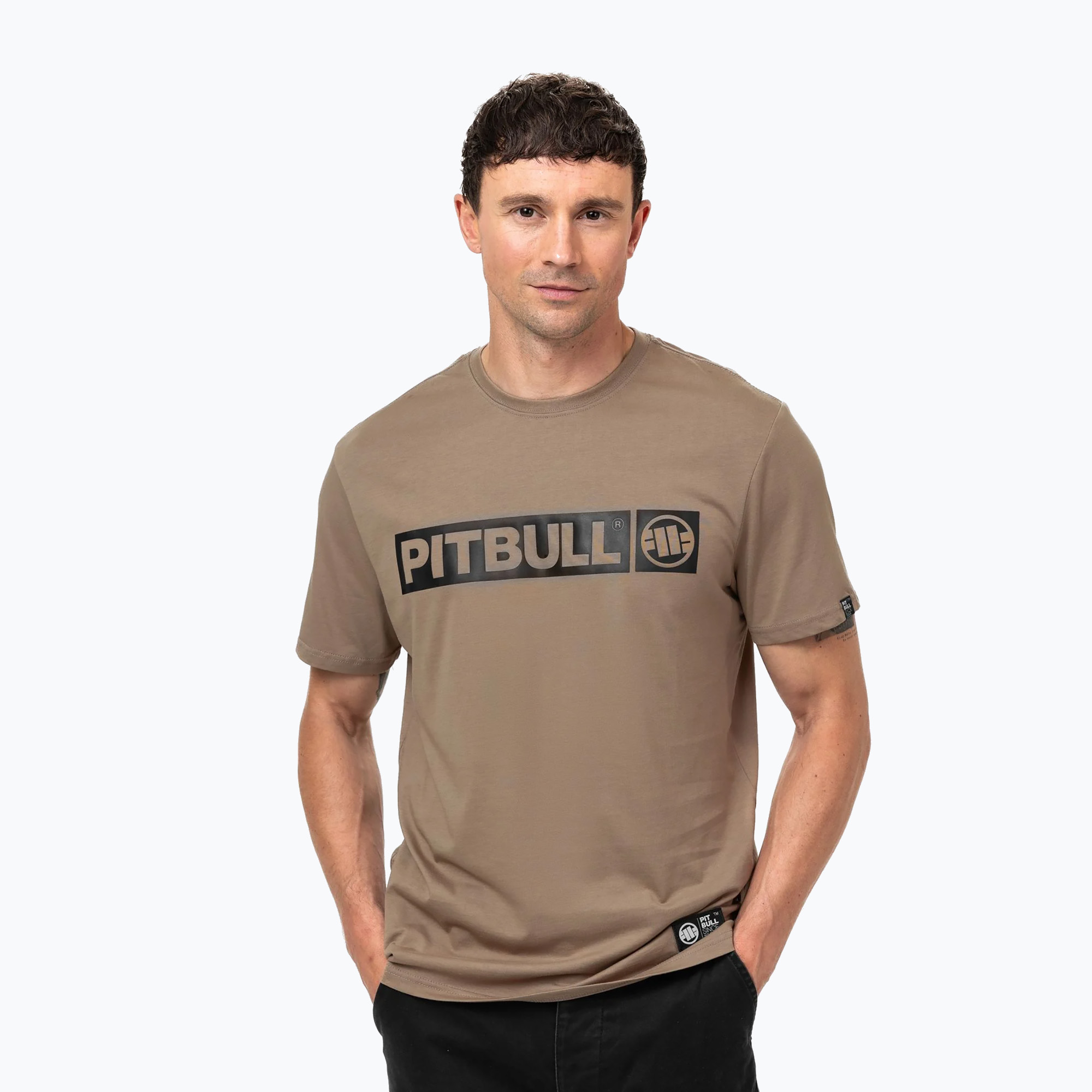 Men's T-shirt Pitbull Hilltop dark sand (L)
