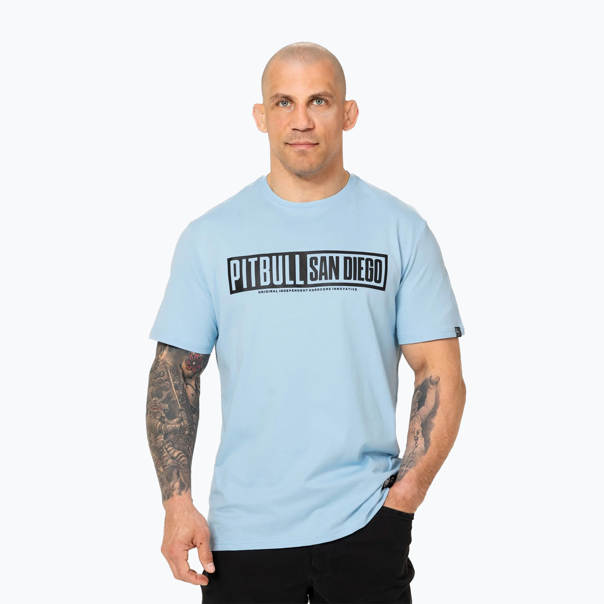 Maglietta da uomo Pitbull Eighty Nine Dog blu chiaro (S) (Eighty Nine Dog 213008510006)