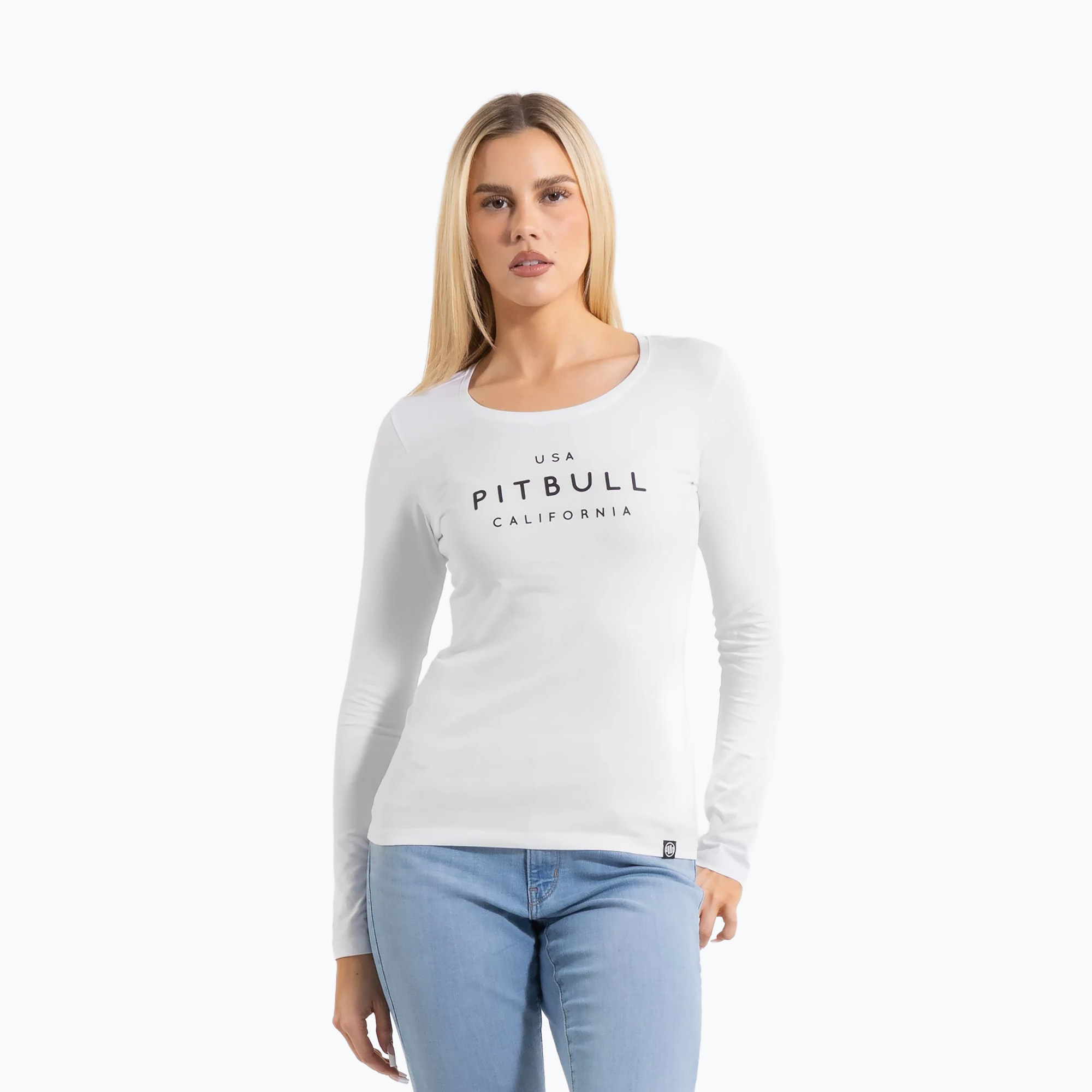Pitbull Usa Cal Slim Fit Longsleeve donna bianco (S) (Usa Cal Slim Fit 233004000100)