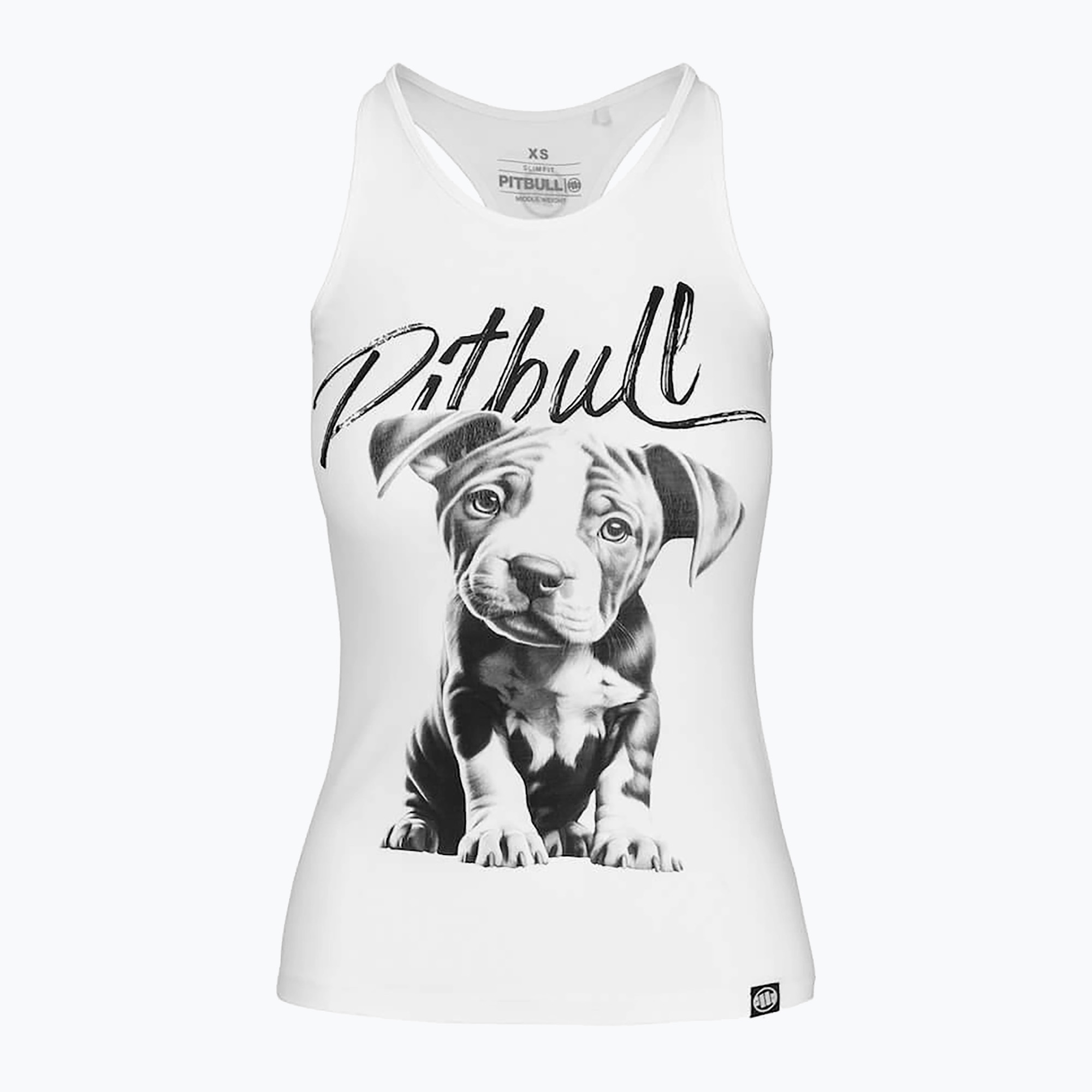 Canotta Pitbull Puppy donna bianco