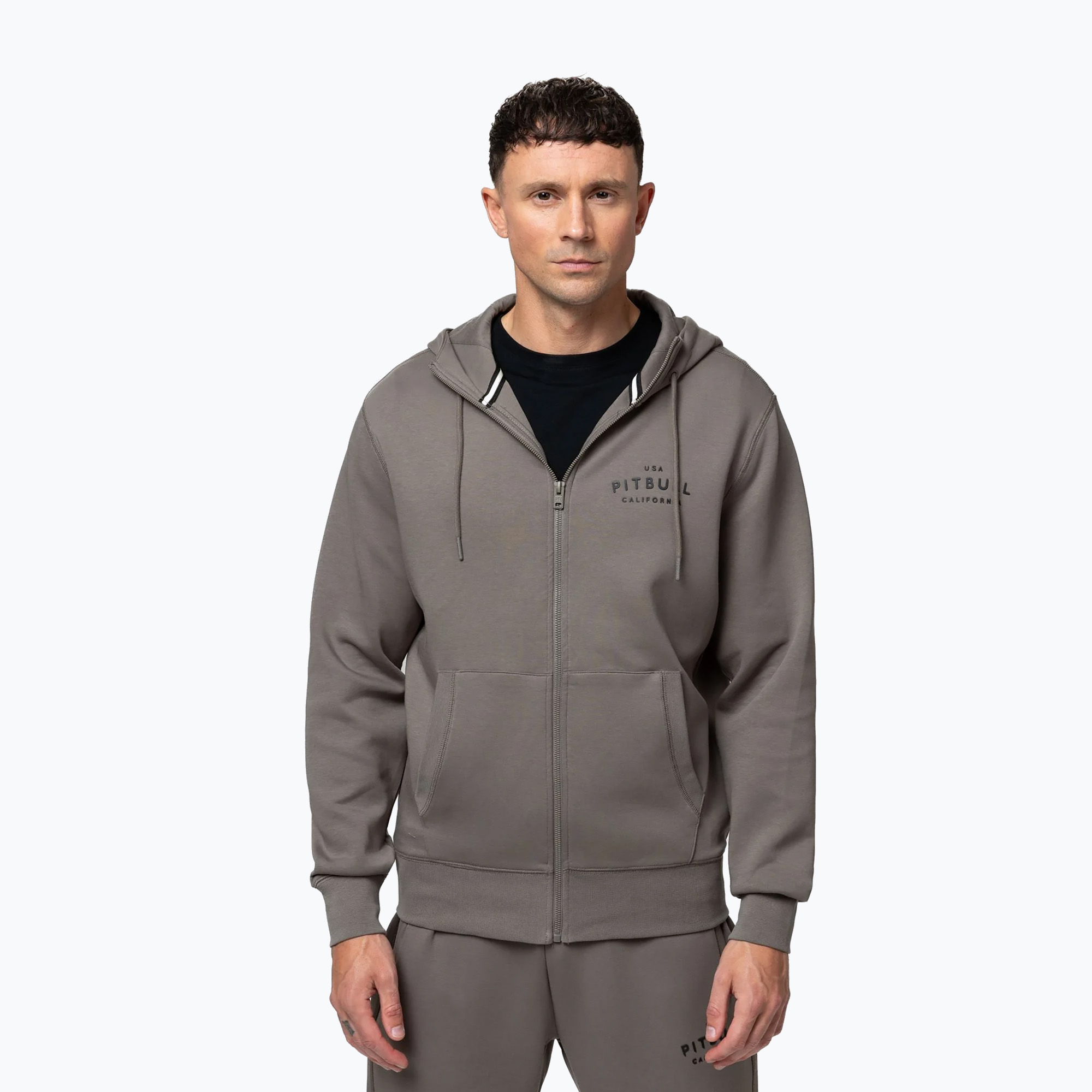 Bluza męska Pitbull Sampson Hooded Zip Sweatshirt taupe 