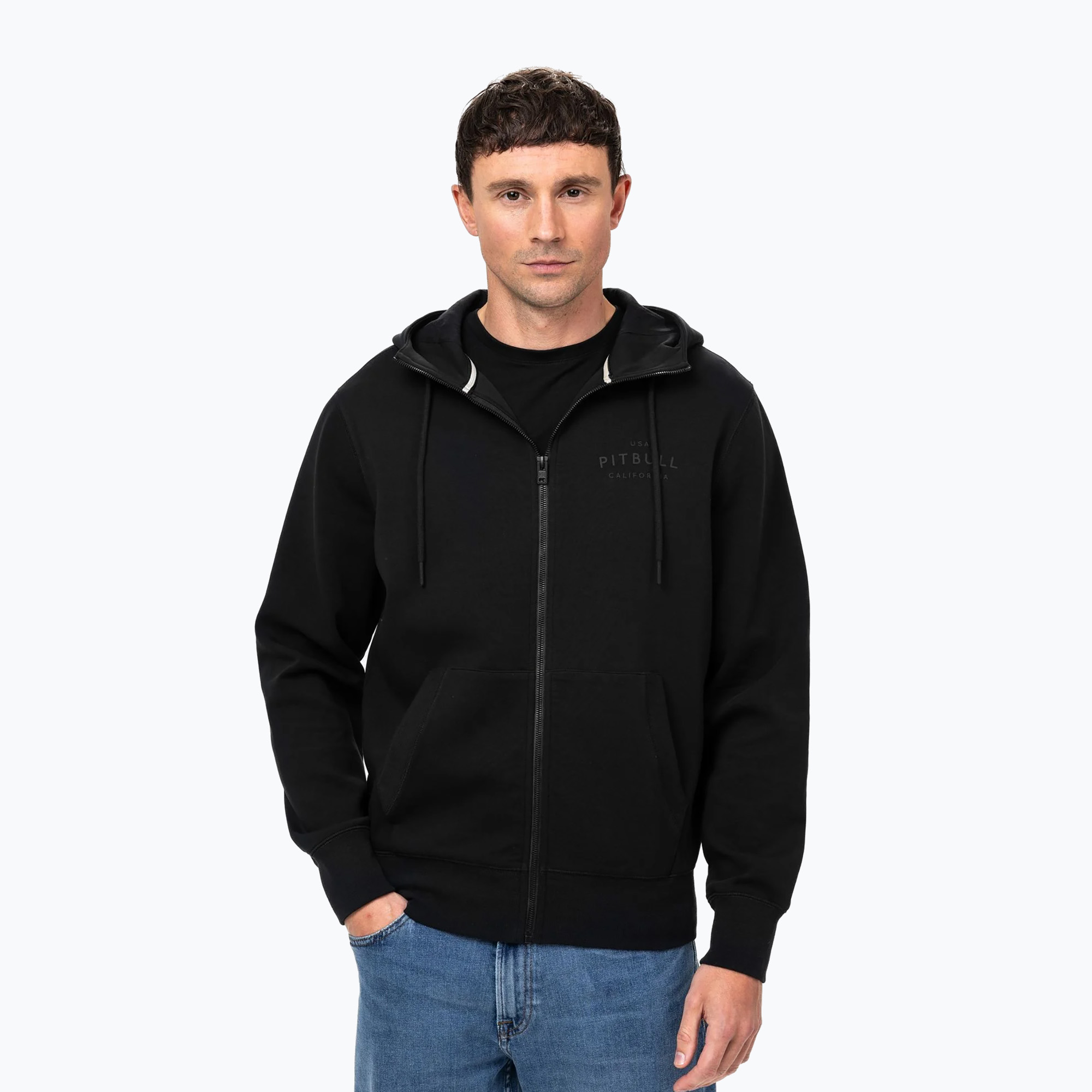 Hanorac pentru bărbați  Pitbull Sampson Hooded Zip Sweatshirt black