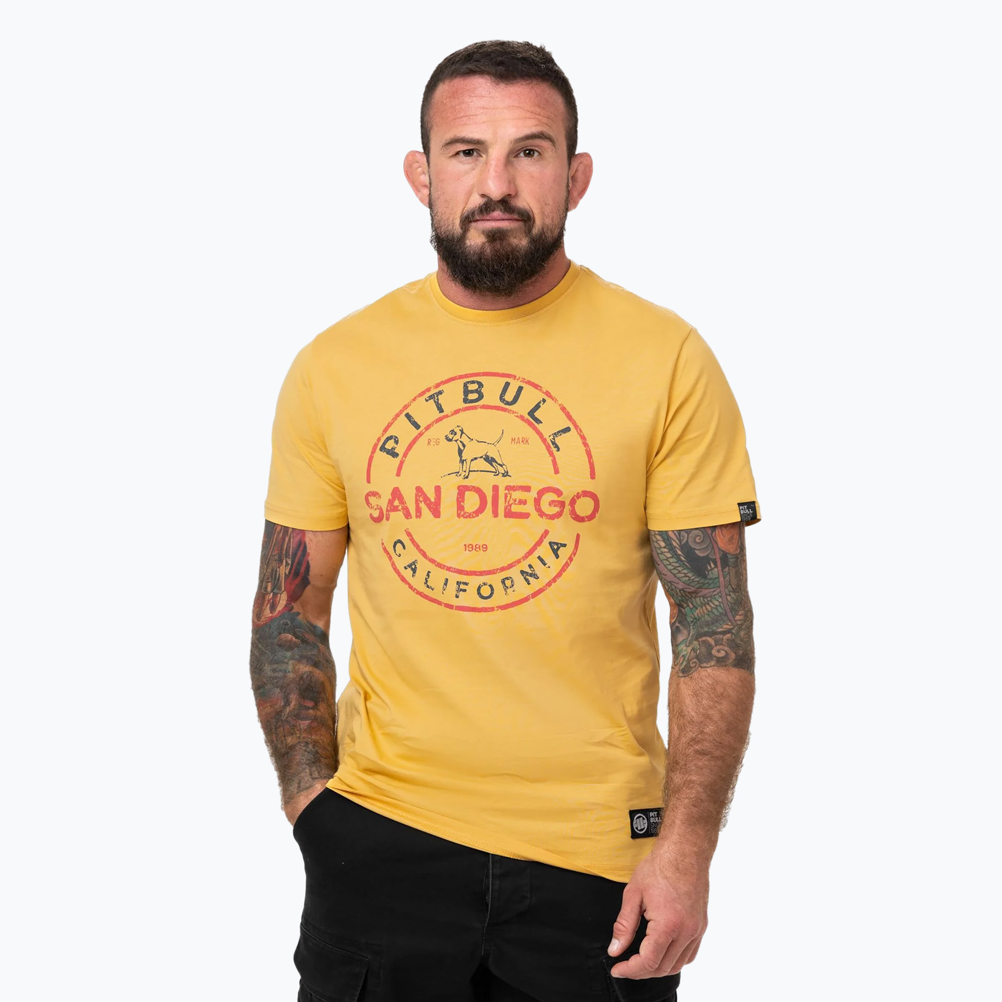 Men's Pitbull San Diego Ins. t-shirt pale yellow (XXL)