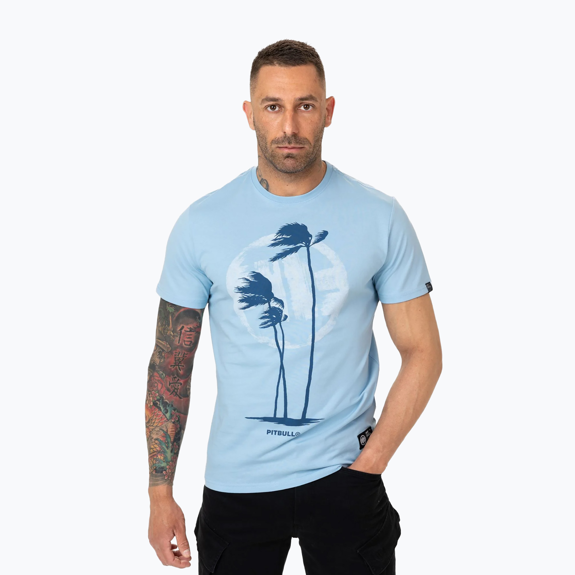Мъжка тениска Pitbull Palms light blue