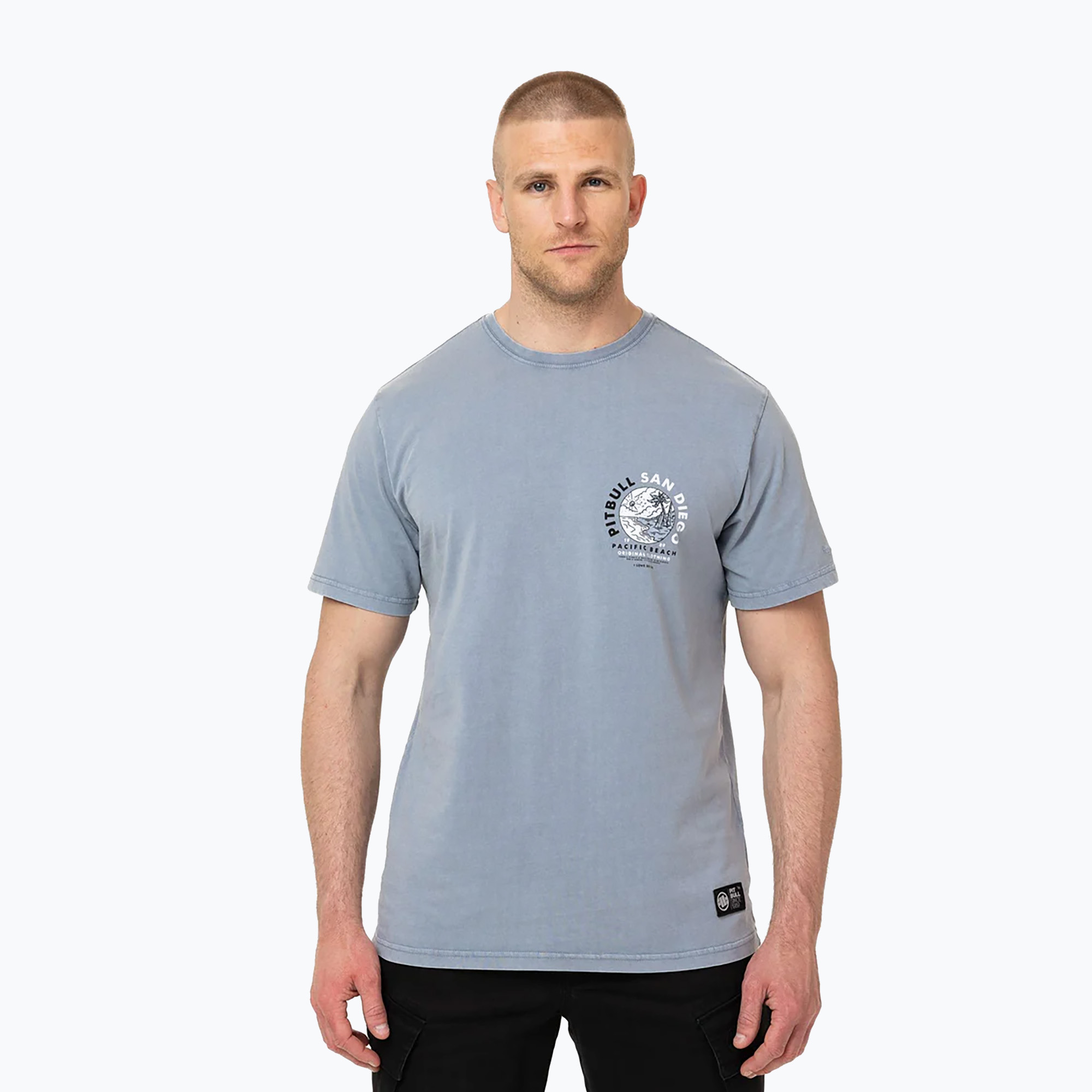 Koszulka męska Pitbull Planet Surf washed blue 