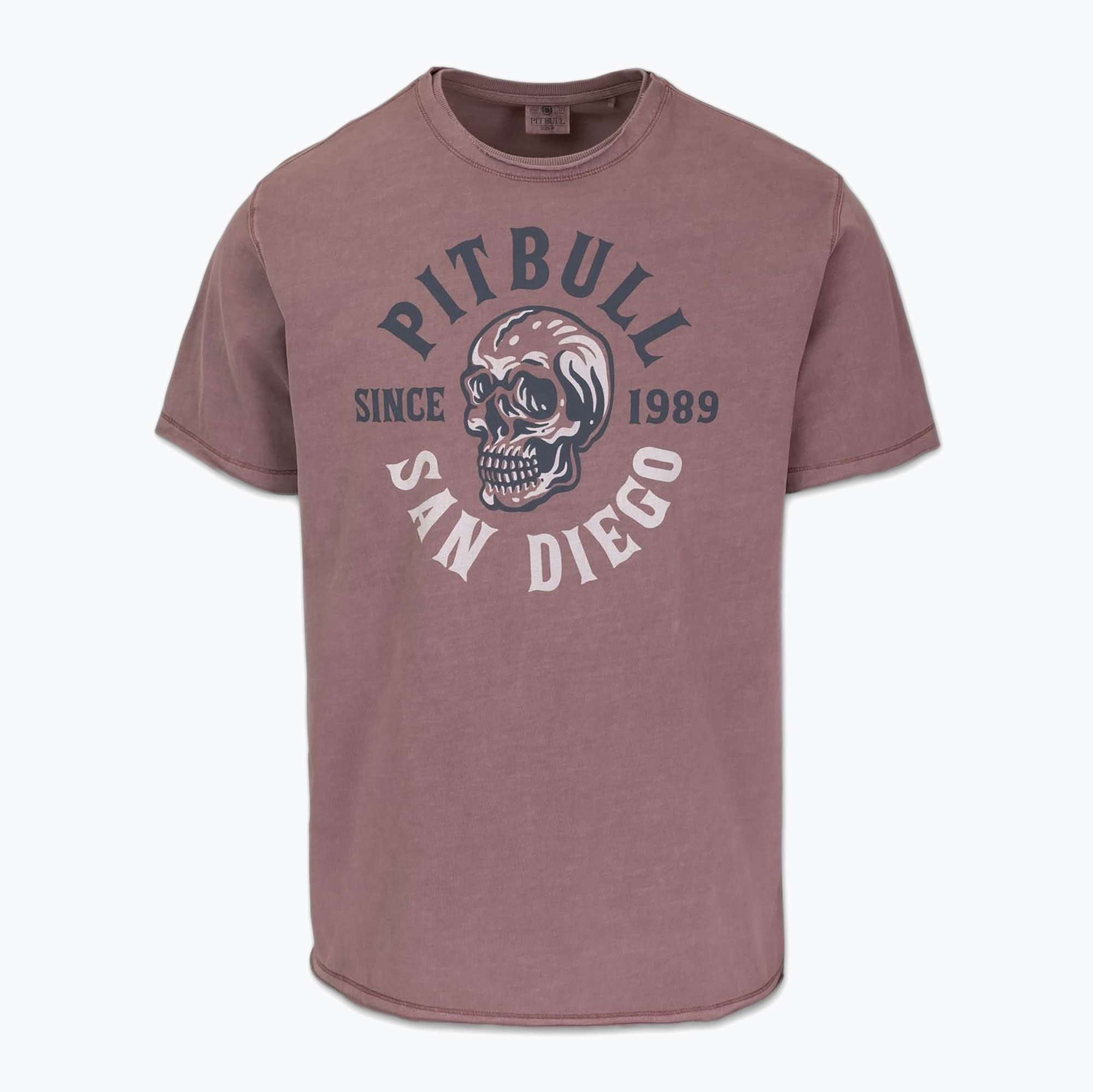 Koszulka męska Pitbull Shkull Logo dusty burgundy 