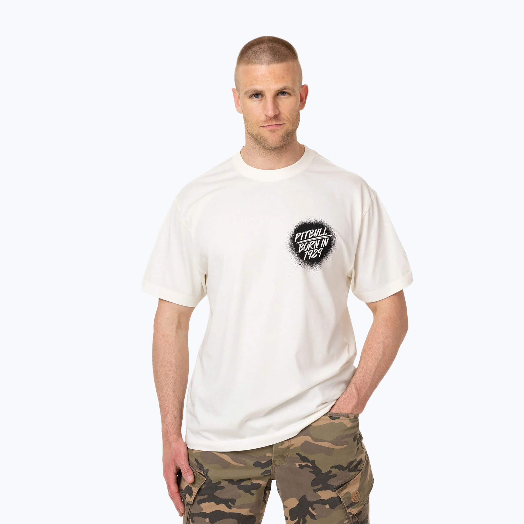 Tricou pentru bărbați Pitbull Graffiti off white