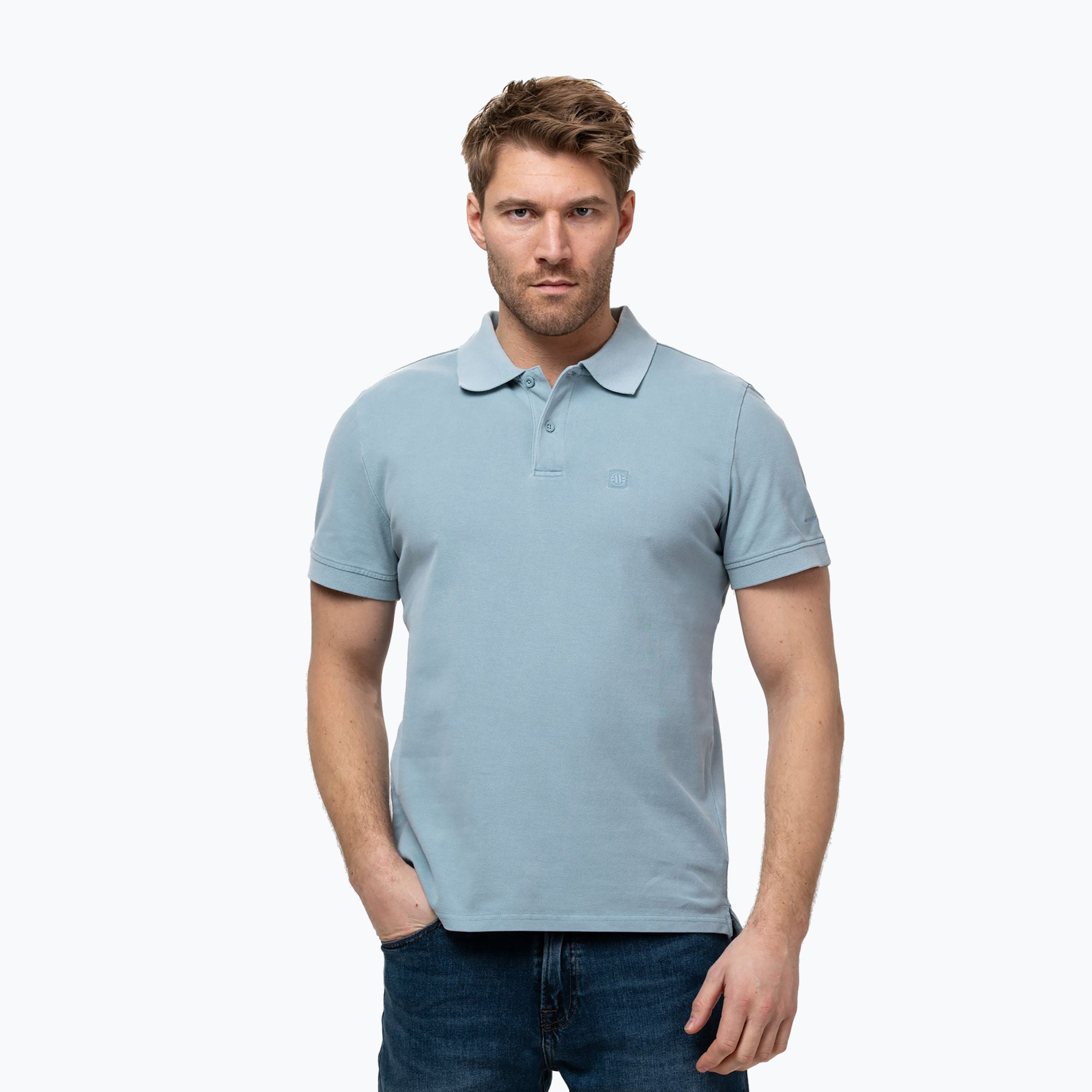 Tricou polo pentru bărbați Pitbull Washed Polo washed blue