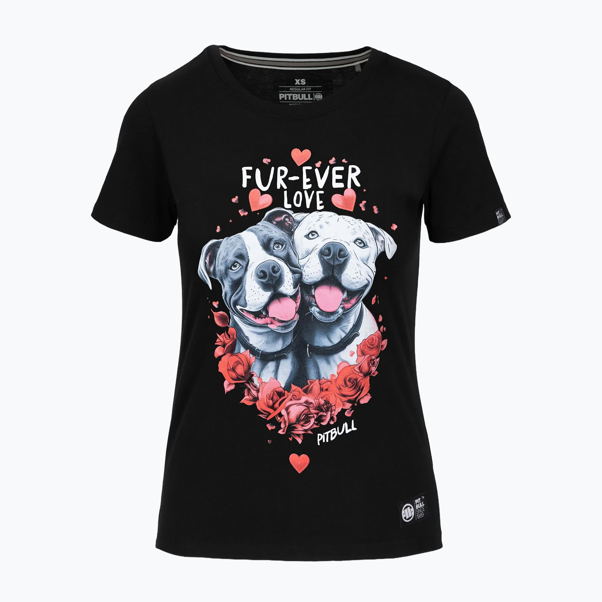 Pitbull Fur Ever Love дамска тениска черно