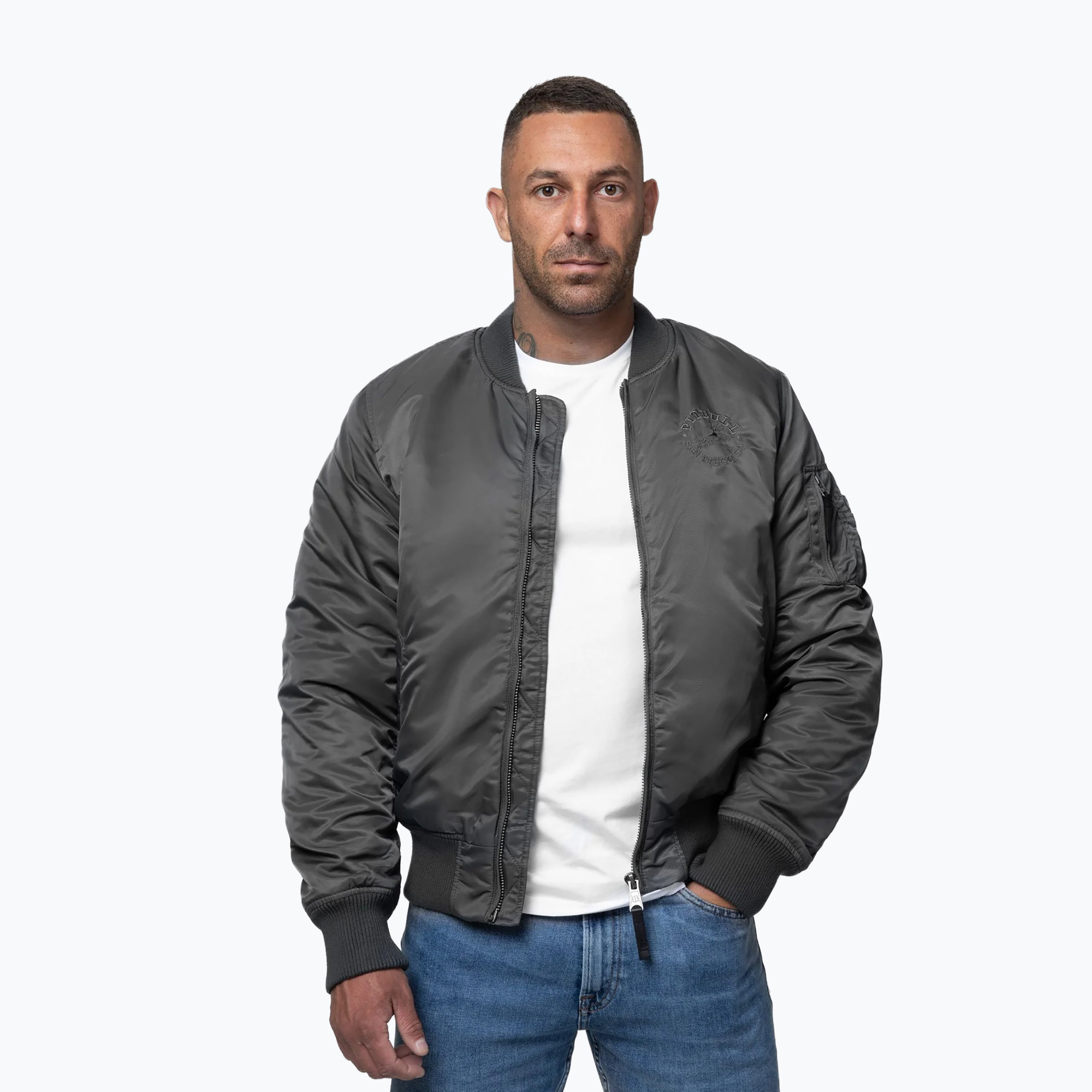 Geacă pentru bărbați Pitbull Hacket Washed Bomber graphite