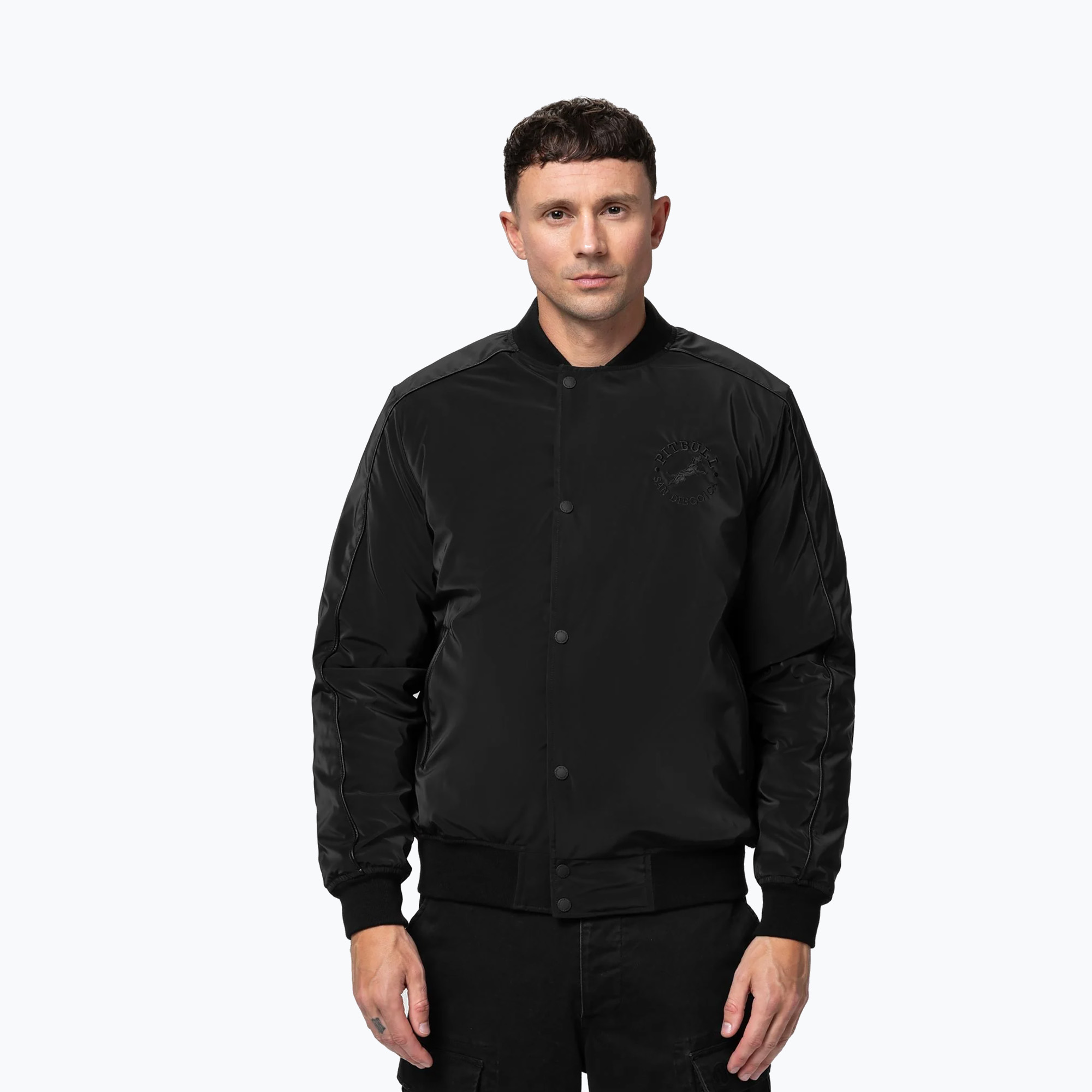 Kurtka męska Pitbull Manolito Baseball black/black 
