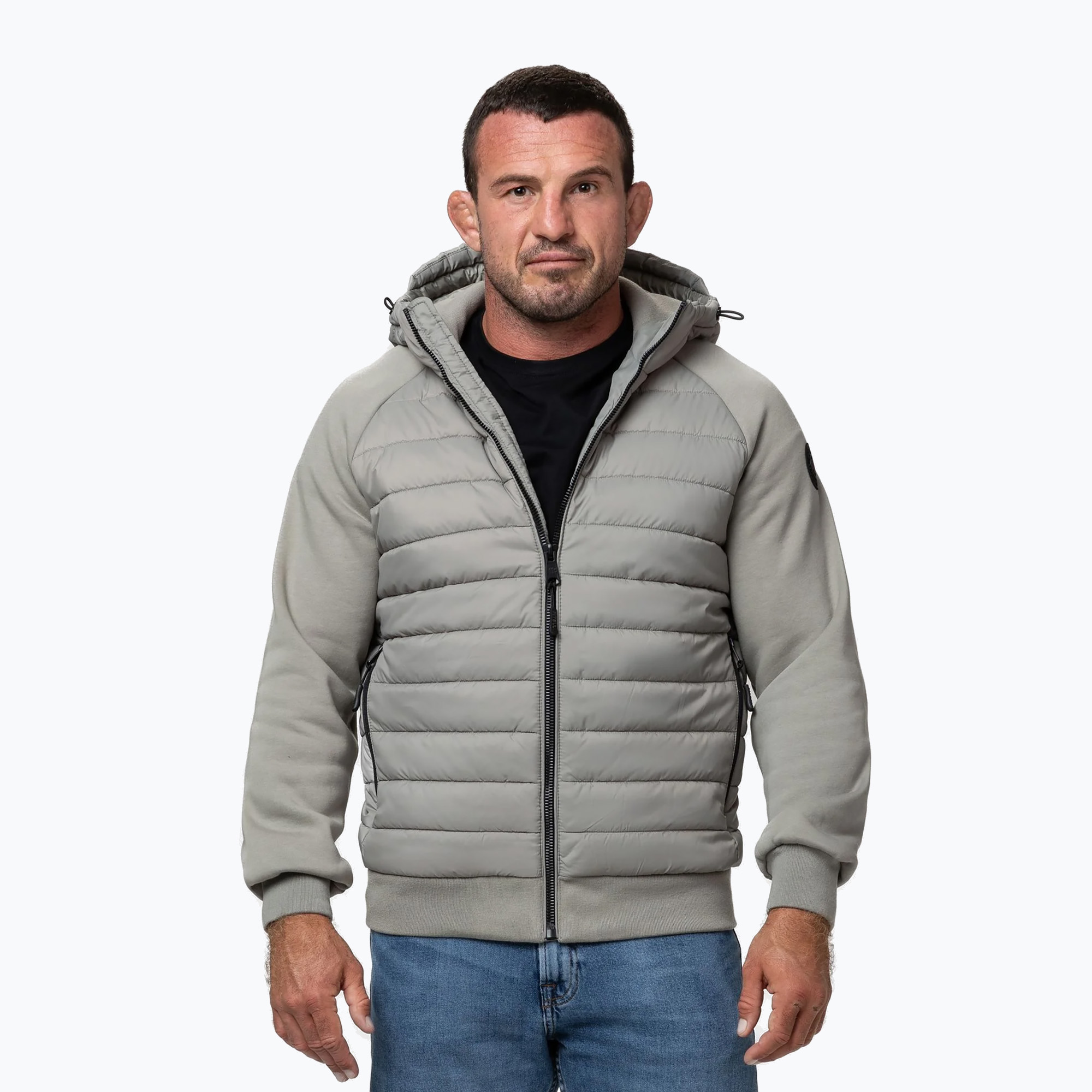 Kurtka męska Pitbull Palomar Padded Hooded Hybrid dusty salvia 