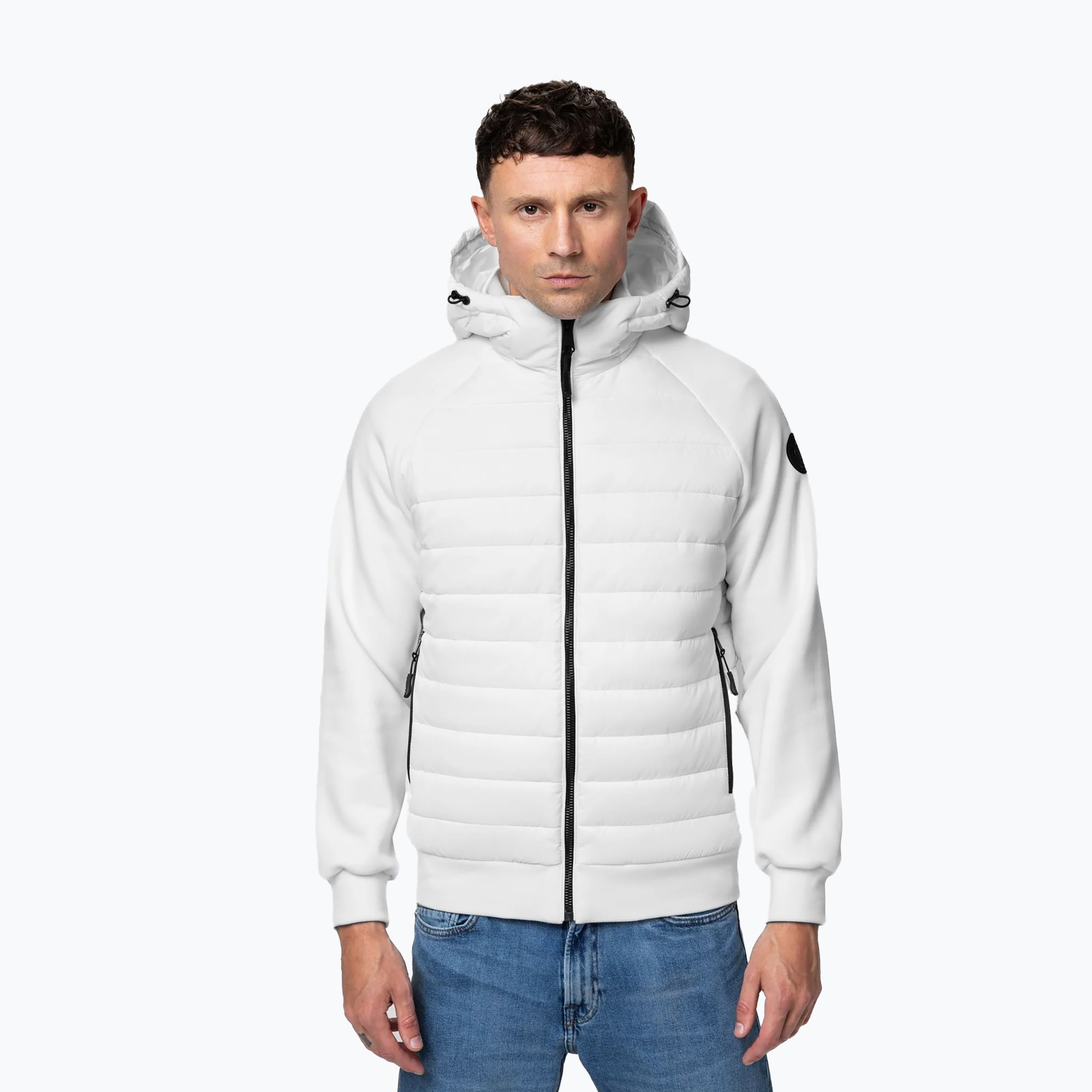 Kurtka męska Pitbull Palomar Padded Hooded Hybrid white 