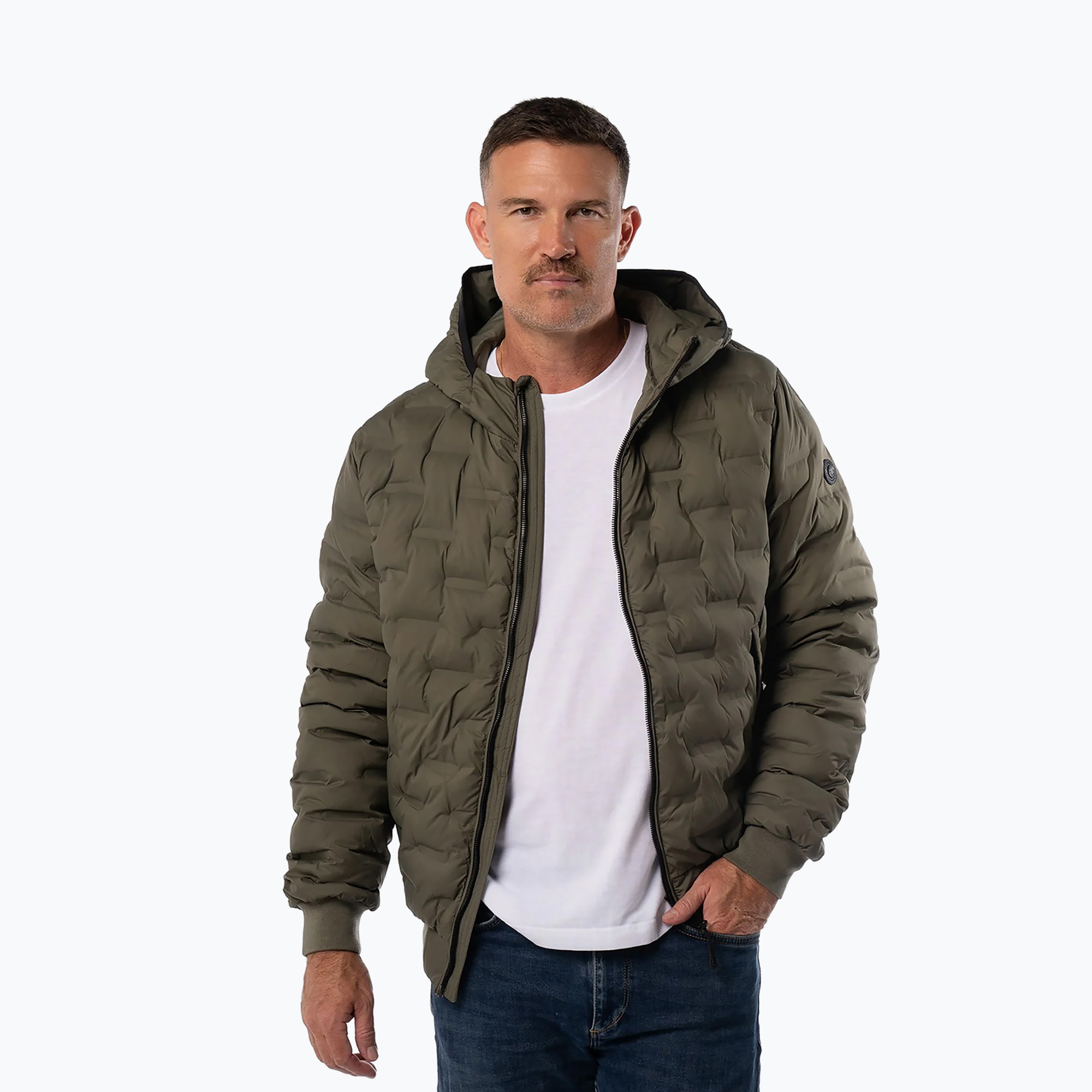 Kurtka zimowa męska Pitbull Fisk Quilted Hooded olive 
