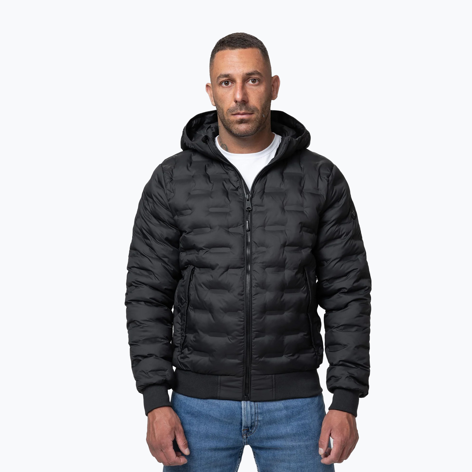Kurtka zimowa męska Pitbull Fisk Quilted Hooded black 