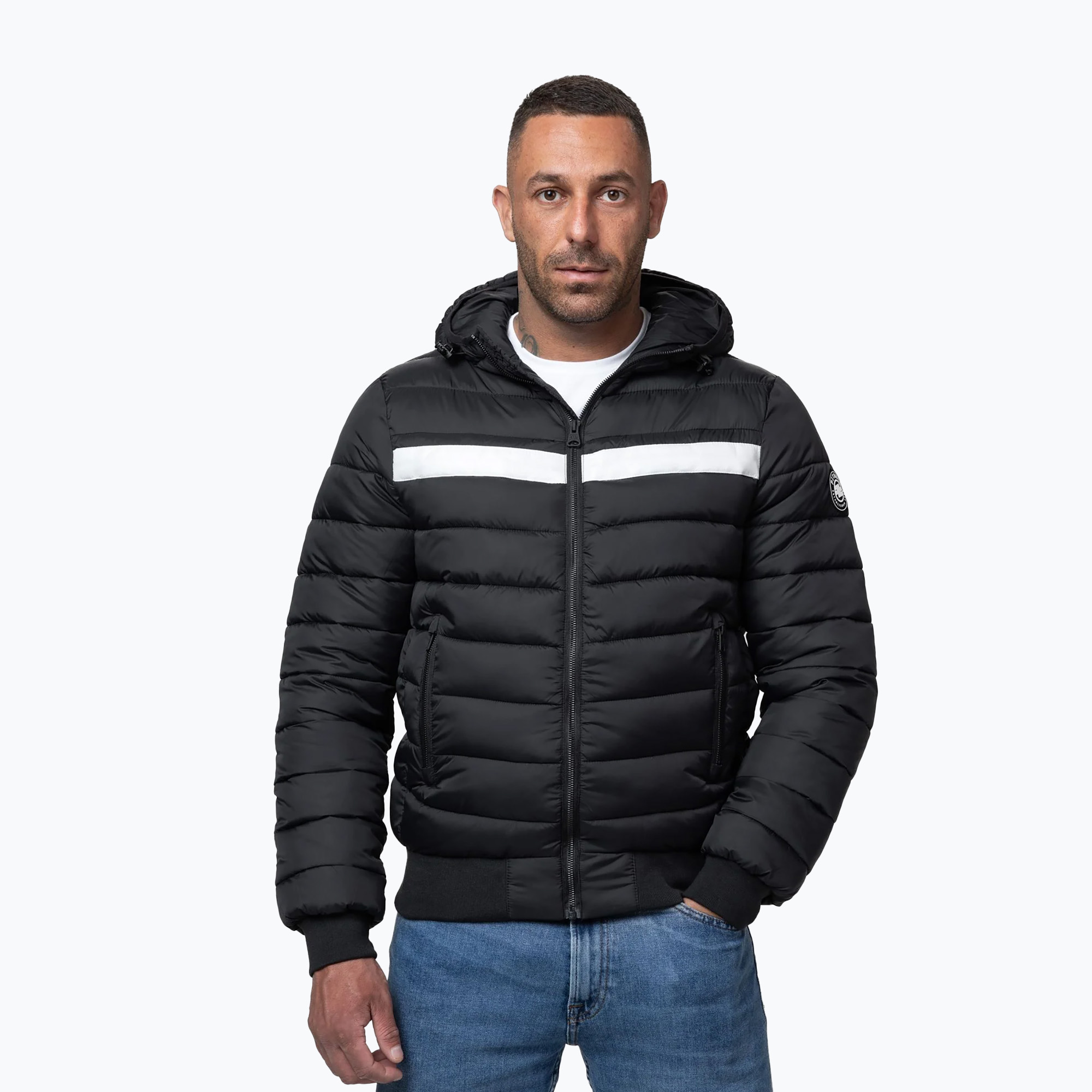 Kurtka zimowa męska Pitbull Rubio Quilted Hooded black 