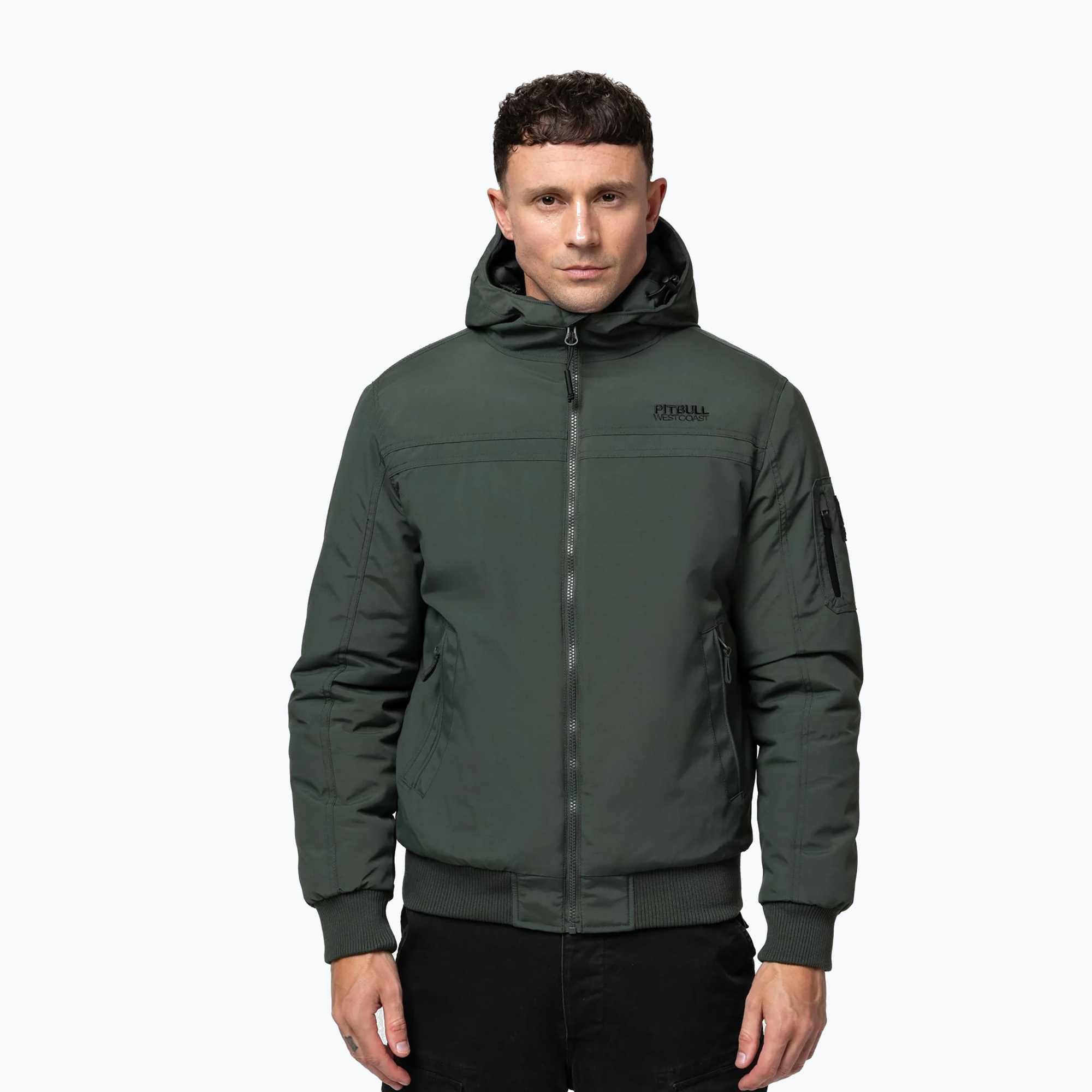 Kurtka zimowa męska Pitbull Balboa 2 Hooded dark green