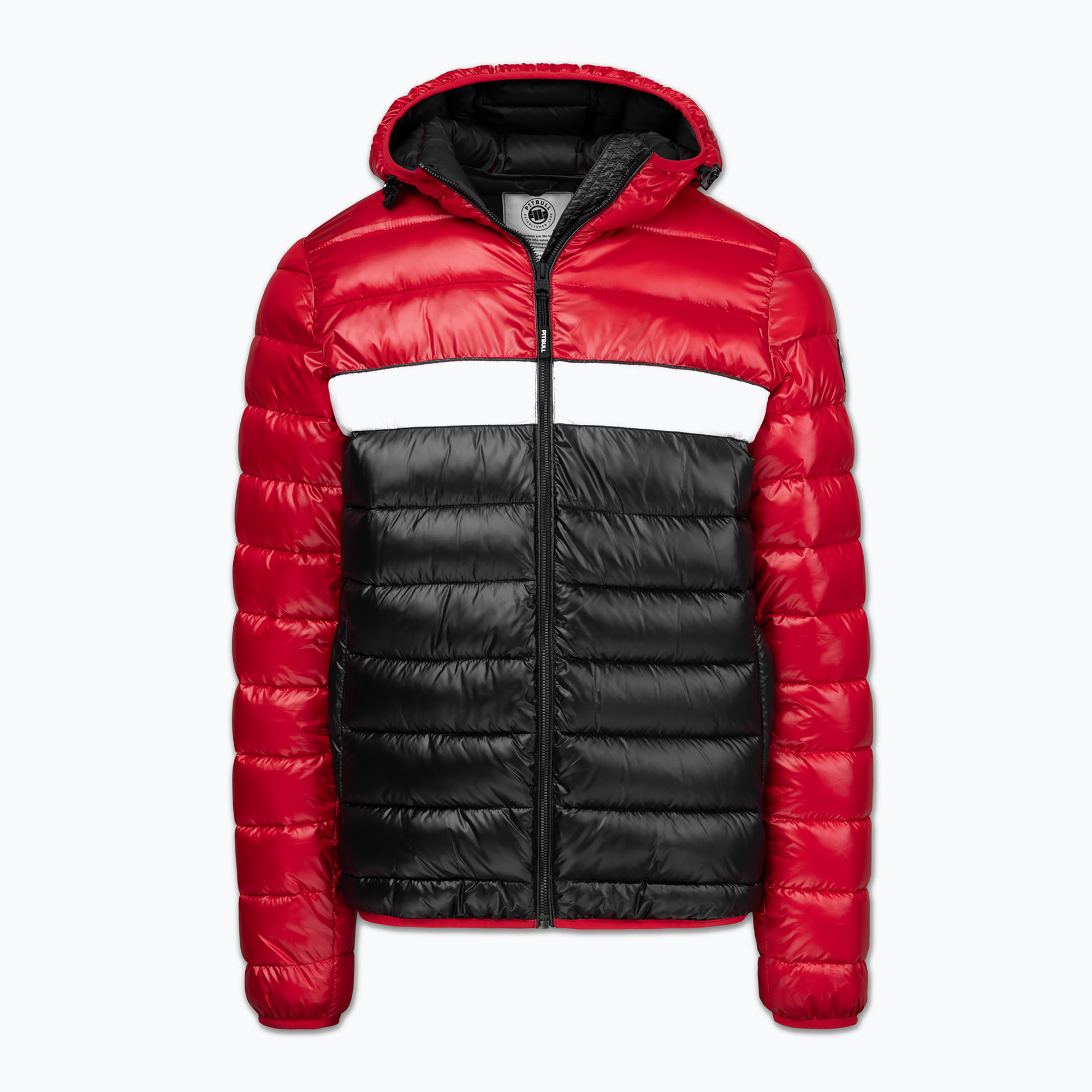 Kurtka zimowa męska Pitbull Shatto Quilted Hooded red/black 