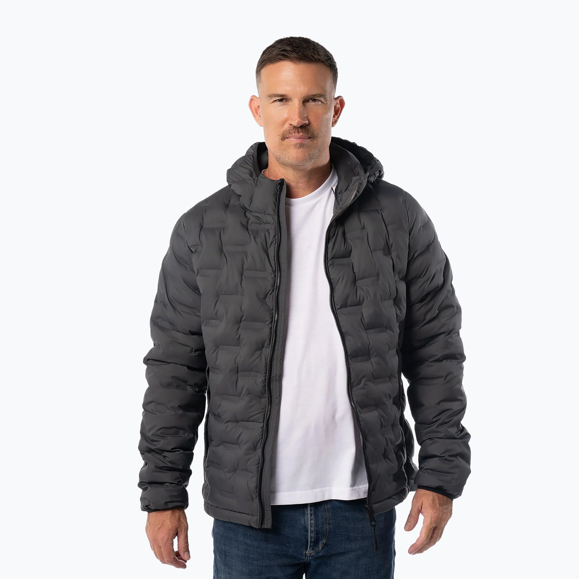 Kurtka zimowa męska Pitbull Camino Quilted Hooded graphite 
