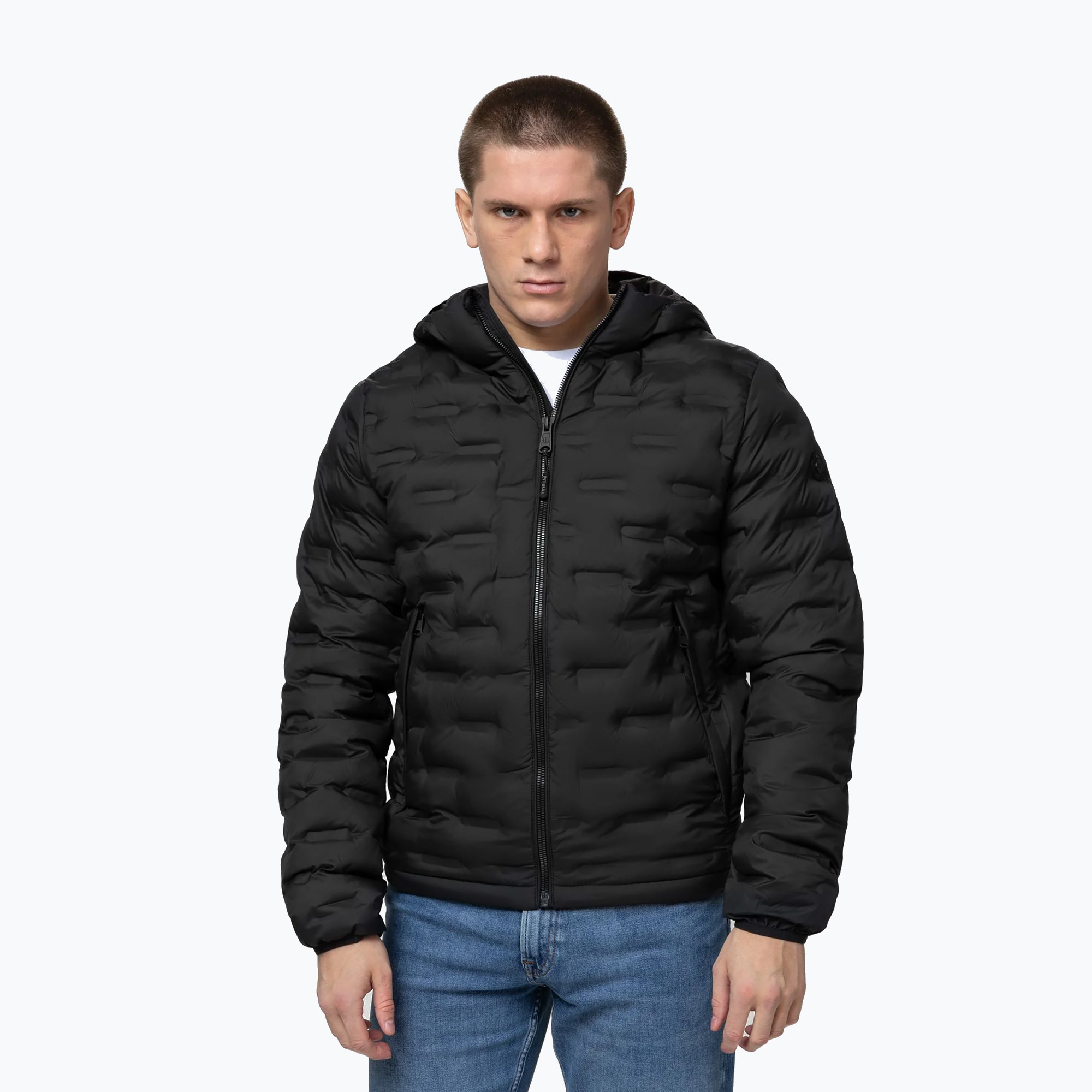 Kurtka zimowa męska Pitbull Camino Quilted Hooded black 