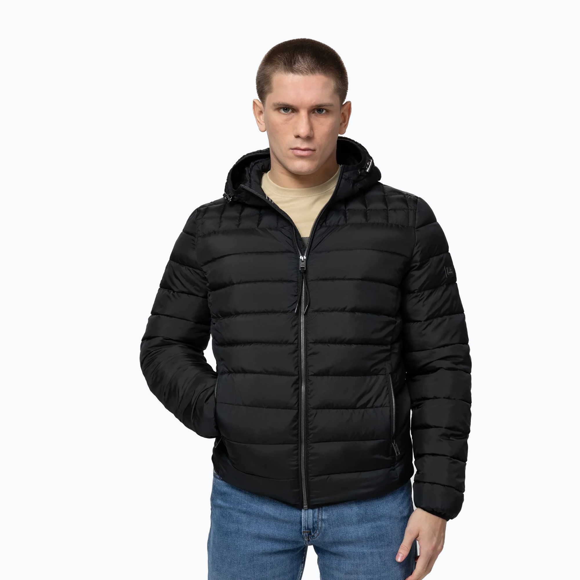 Kurtka zimowa męska Pitbull Foothill Hooded Padded black 
