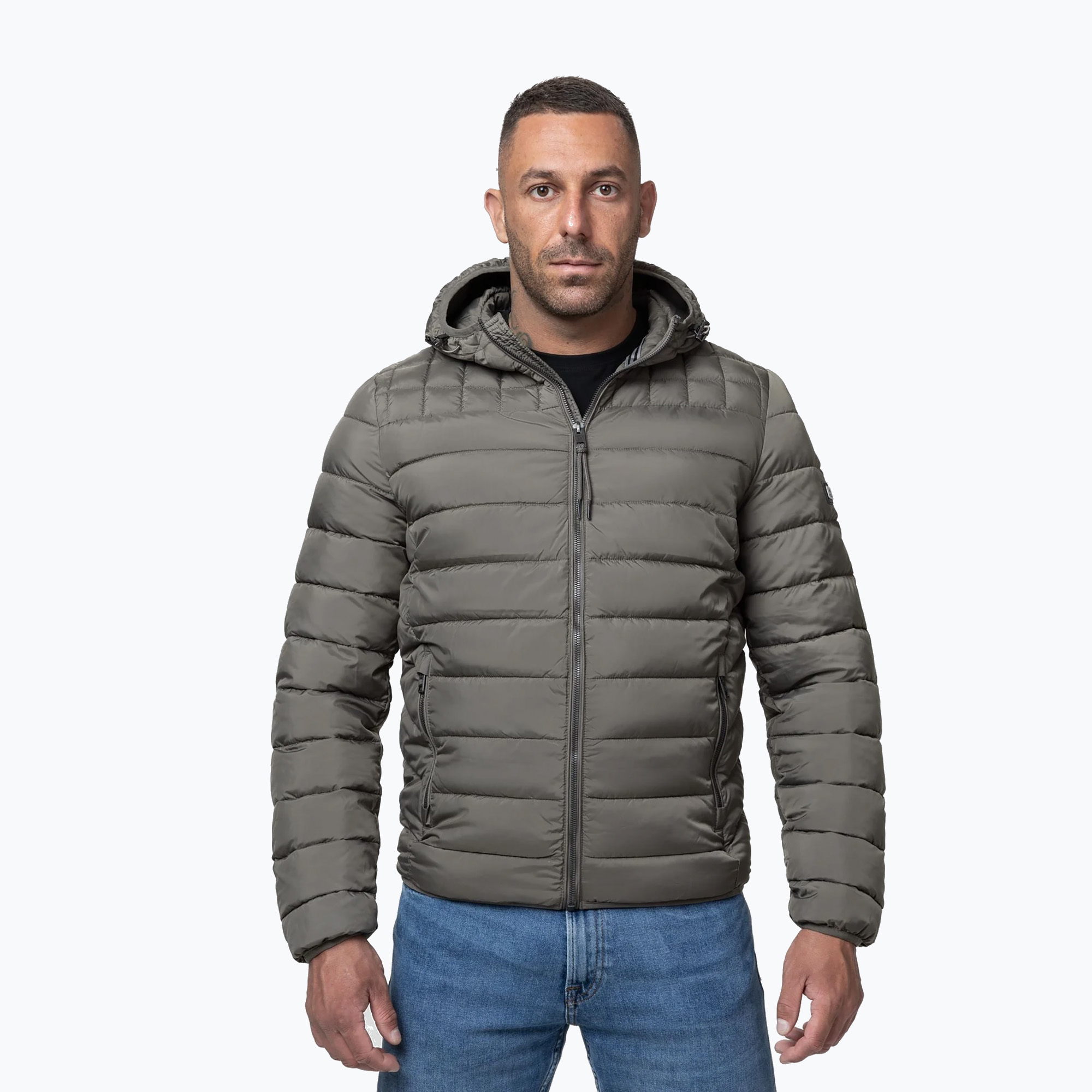 Kurtka zimowa męska Pitbull Foothill Hooded Padded taupe 