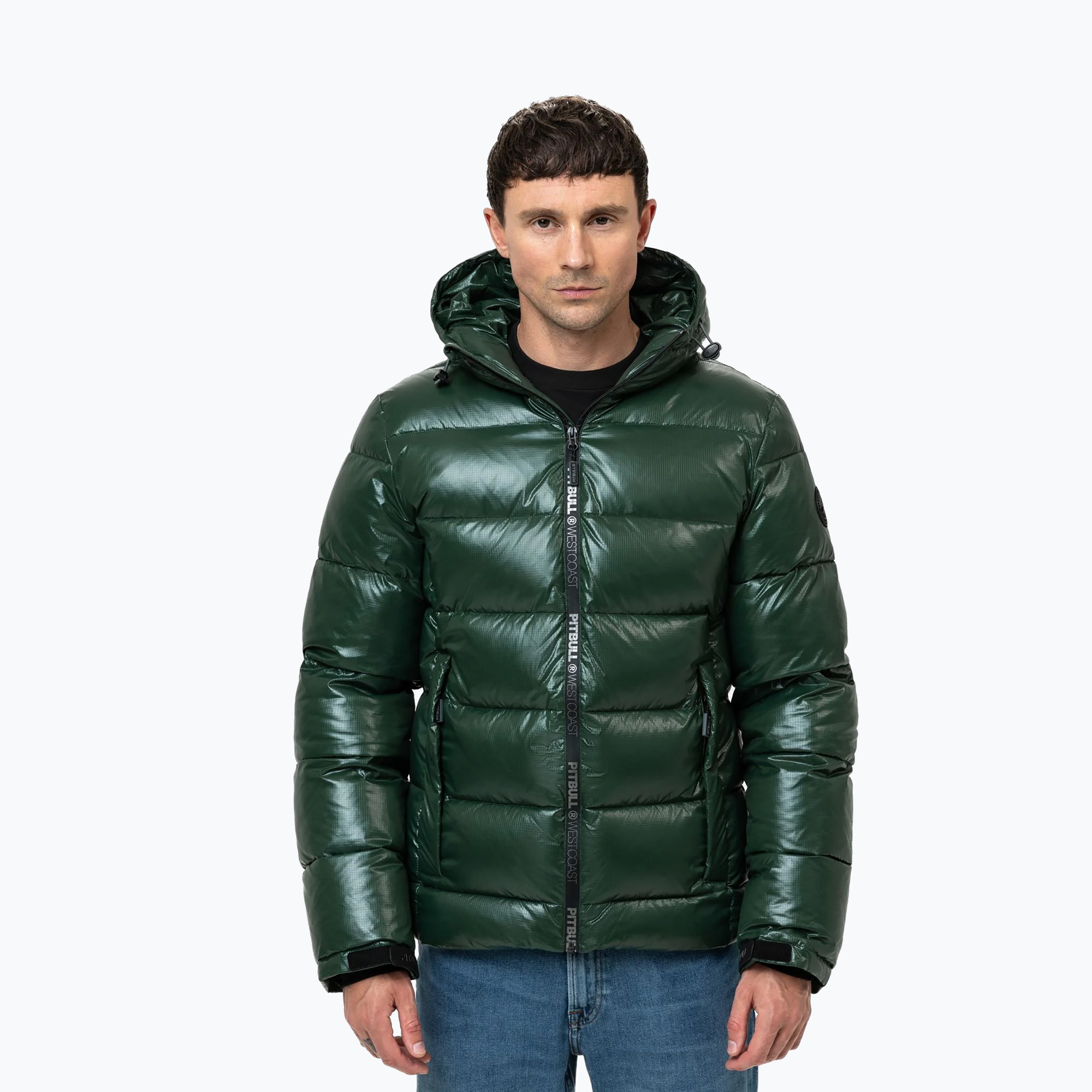 Kurtka zimowa męska Pitbull Pepperwood Ribstop Padded Hooded black/green 