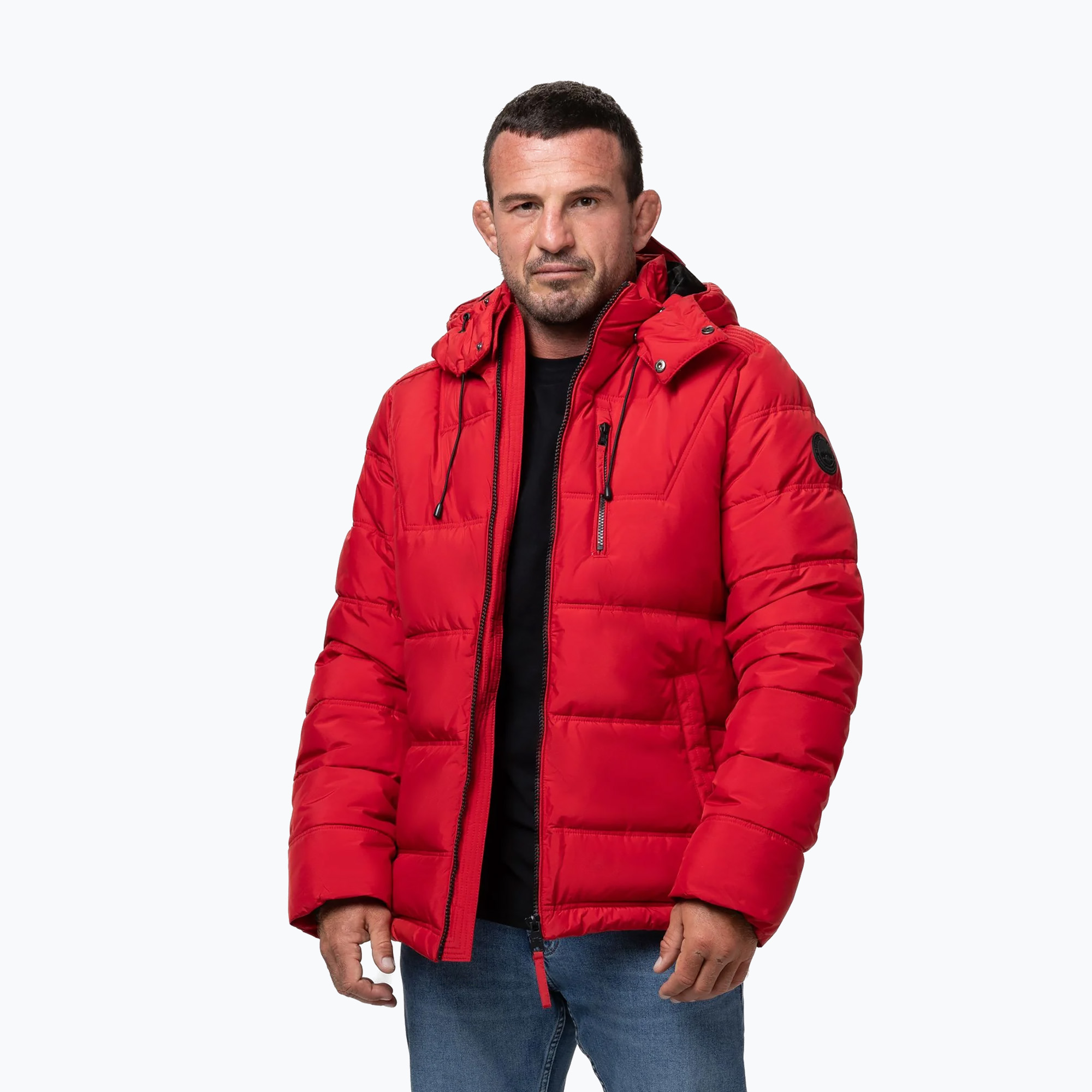 Мъжко зимно яке Pitbull Piedmont Quilted Hooded fluo/red