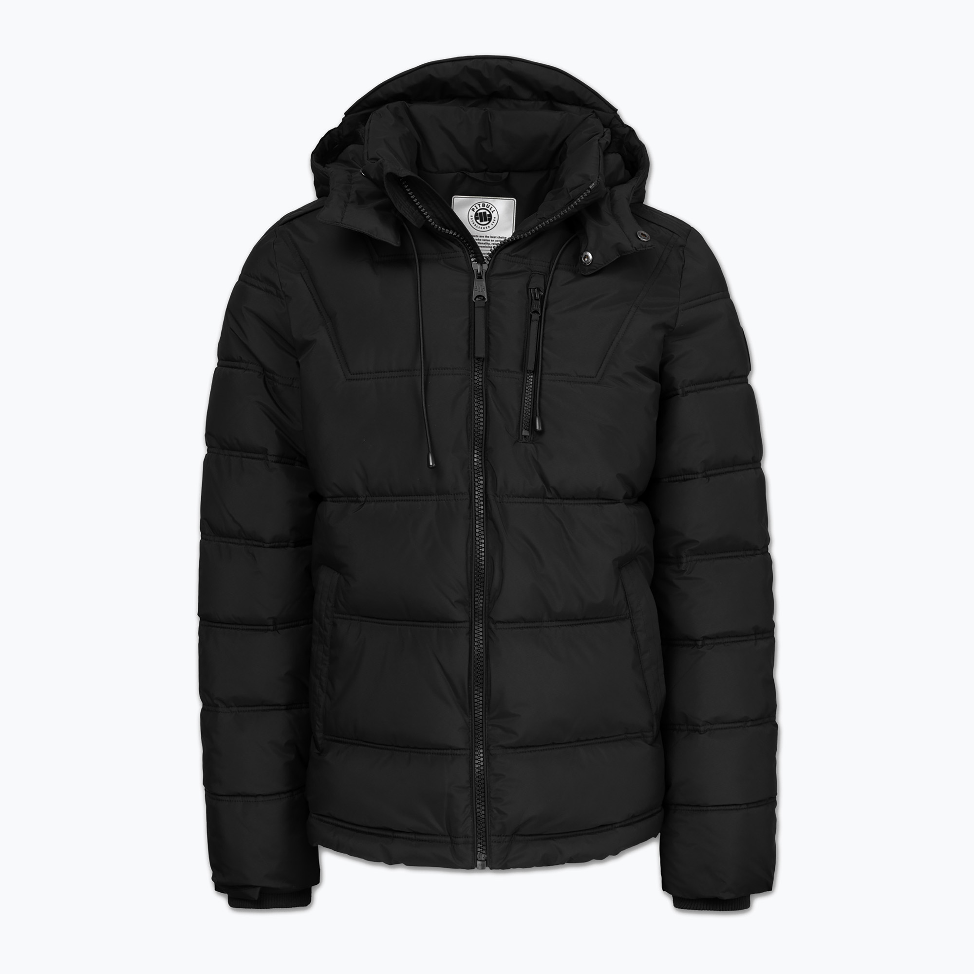 Kurtka zimowa męska Pitbull Piedmont Quilted Hooded black 