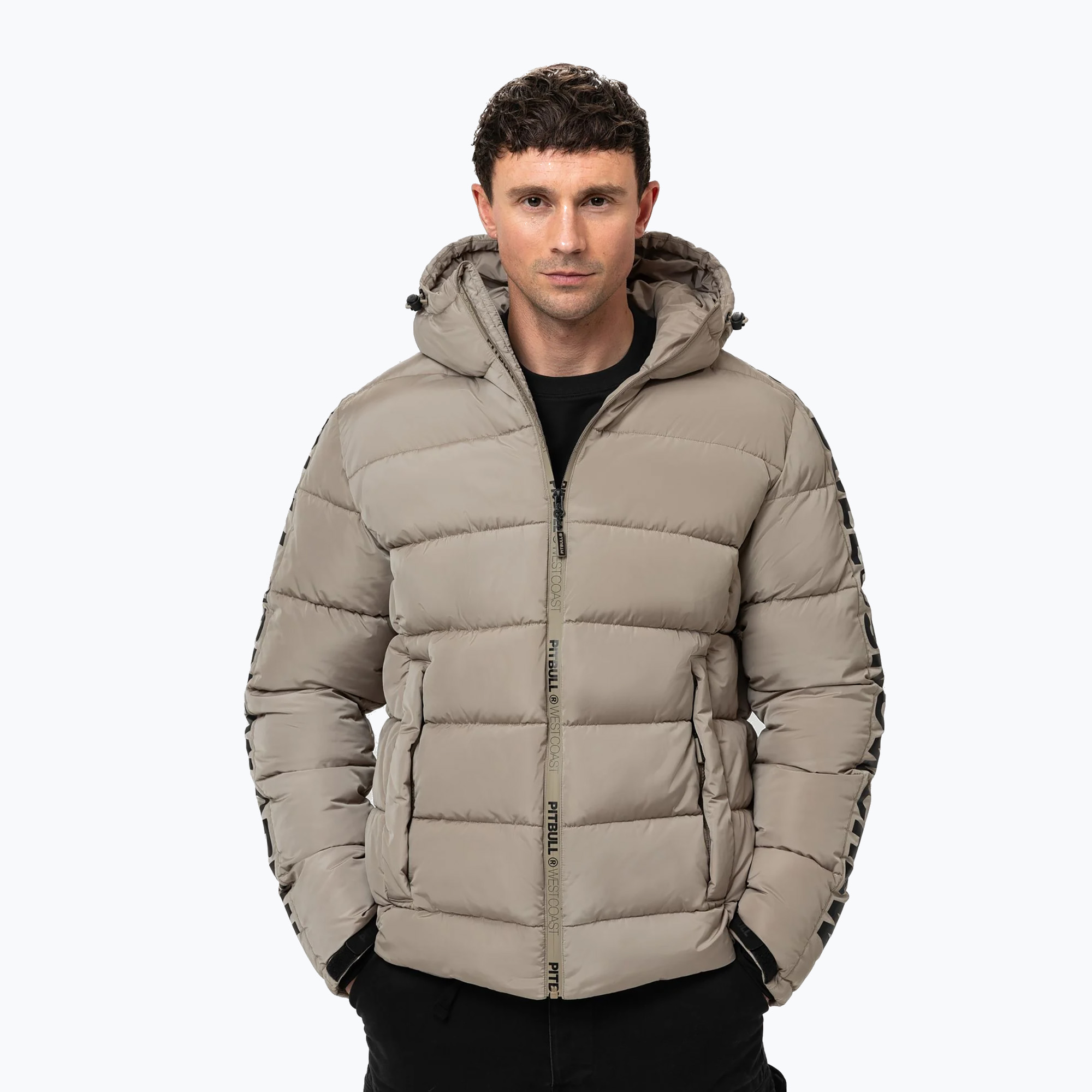 Kurtka zimowa męska Pitbull Airway 4 Padded Hooded pale sand 
