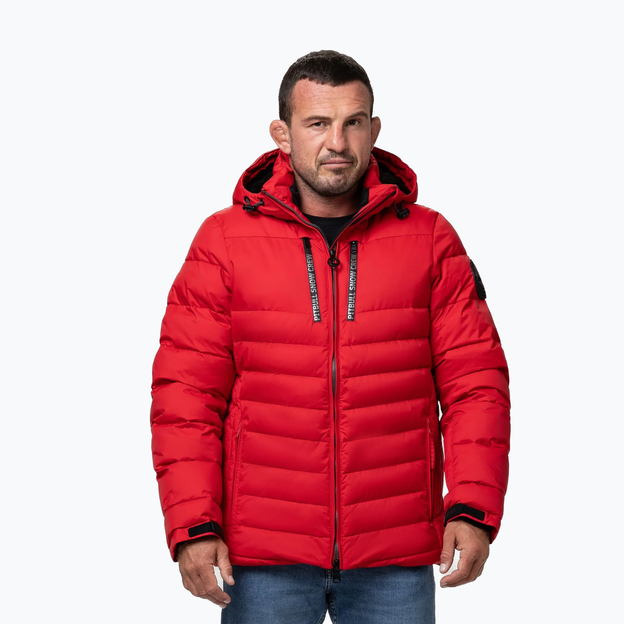 Kurtka zimowa męska Pitbull Crestline Padded Hooded red 