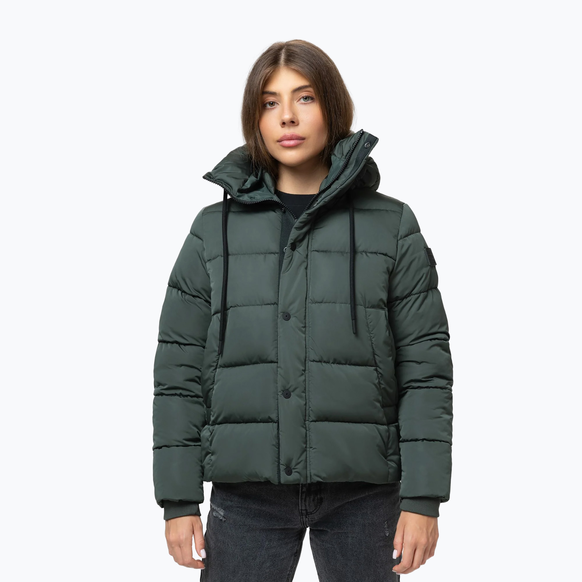 Kurtka zimowa damska Pitbull Amalia Padded Hooded dark green 