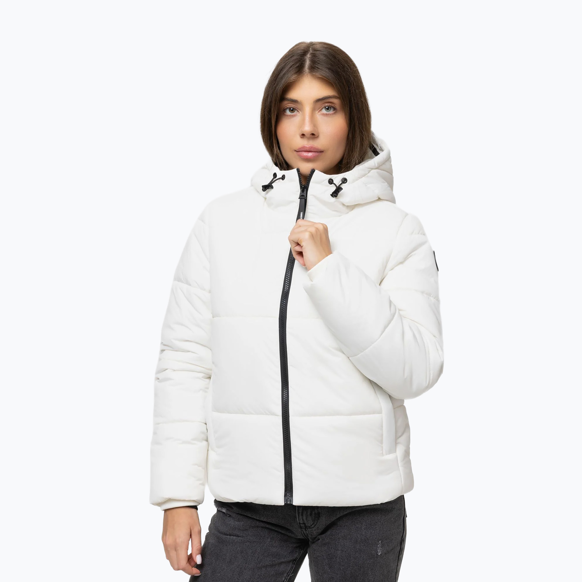 Kurtka zimowa damska Pitbull Vista Quilted Hooded off white 
