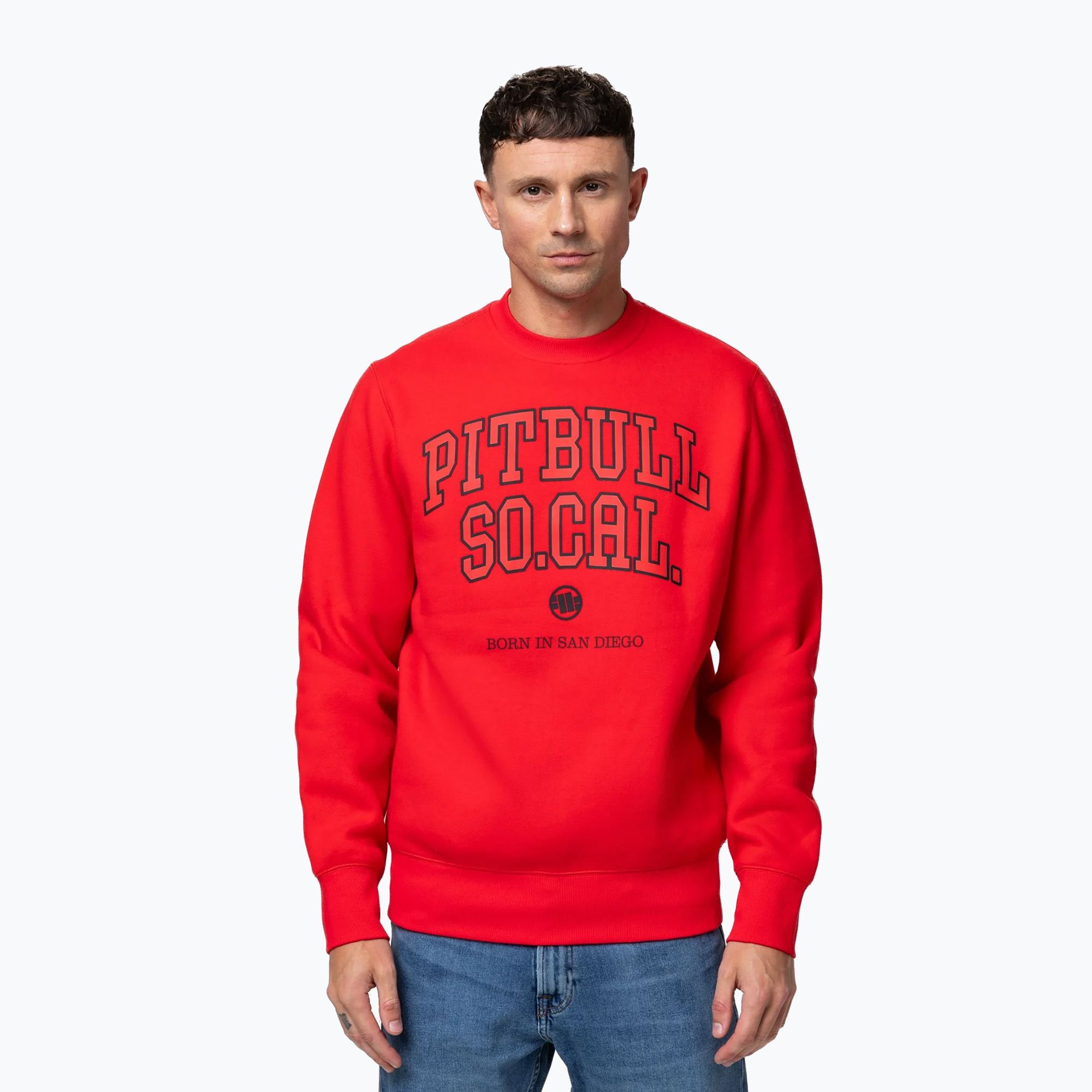 Bluza męska Pitbull So Cal Crewneck fluo/red 