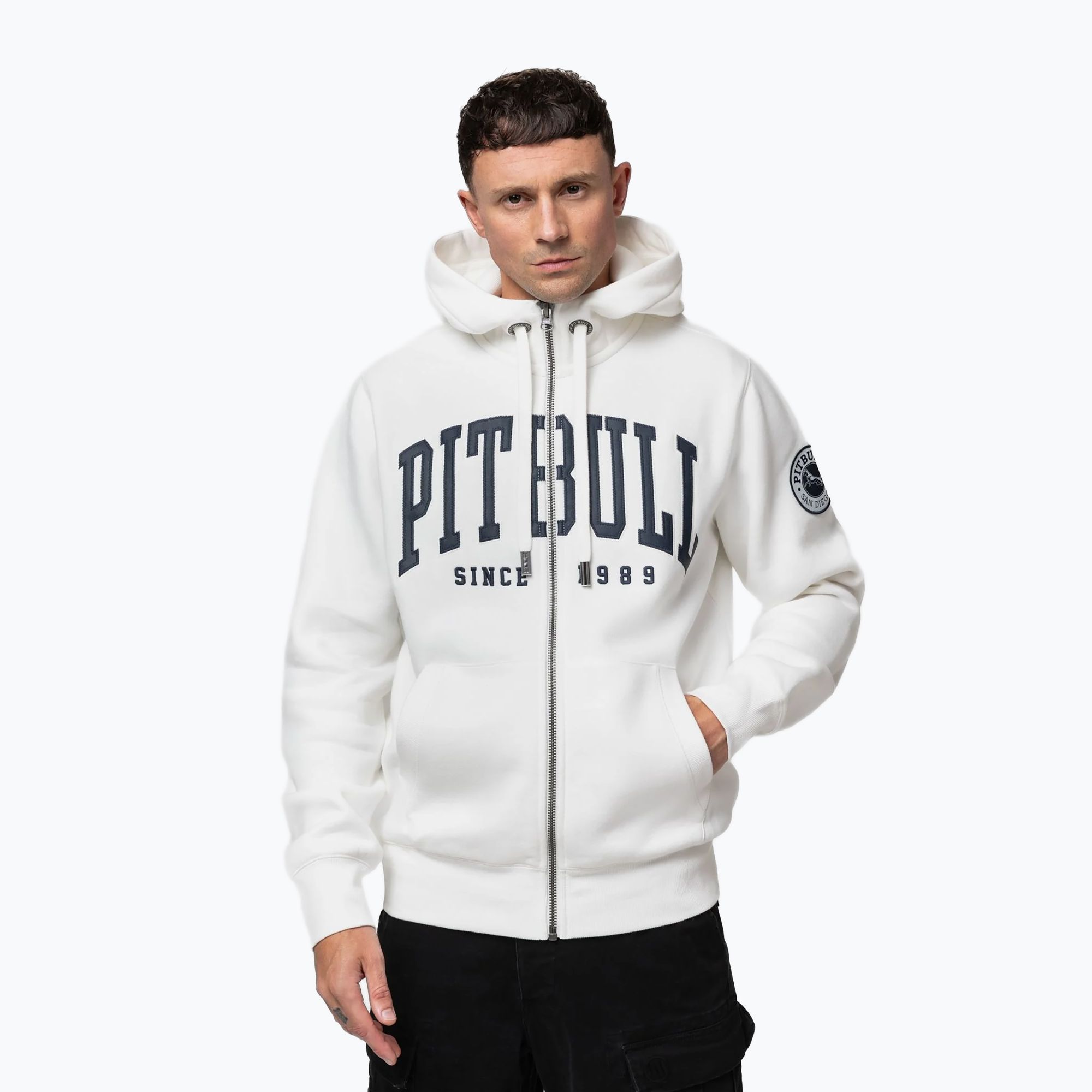 Bluza męska Pitbull Norton Hooded Zip off white 