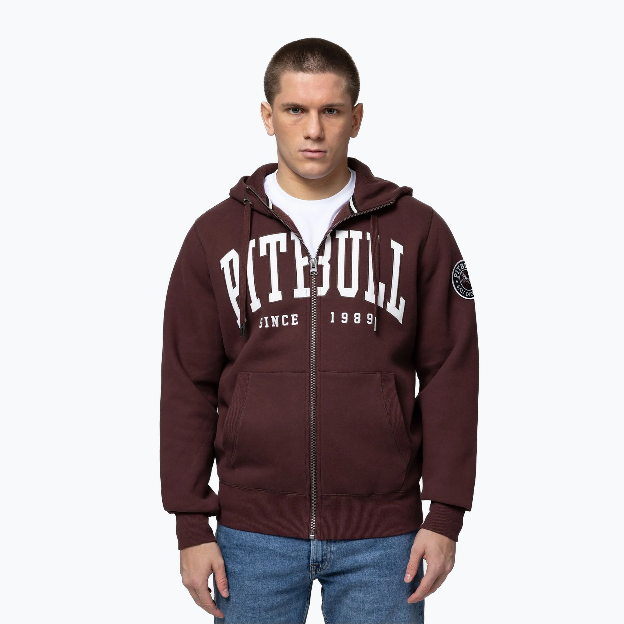 Bluza męska Pitbull Norton Hooded Zip dark burgundy 