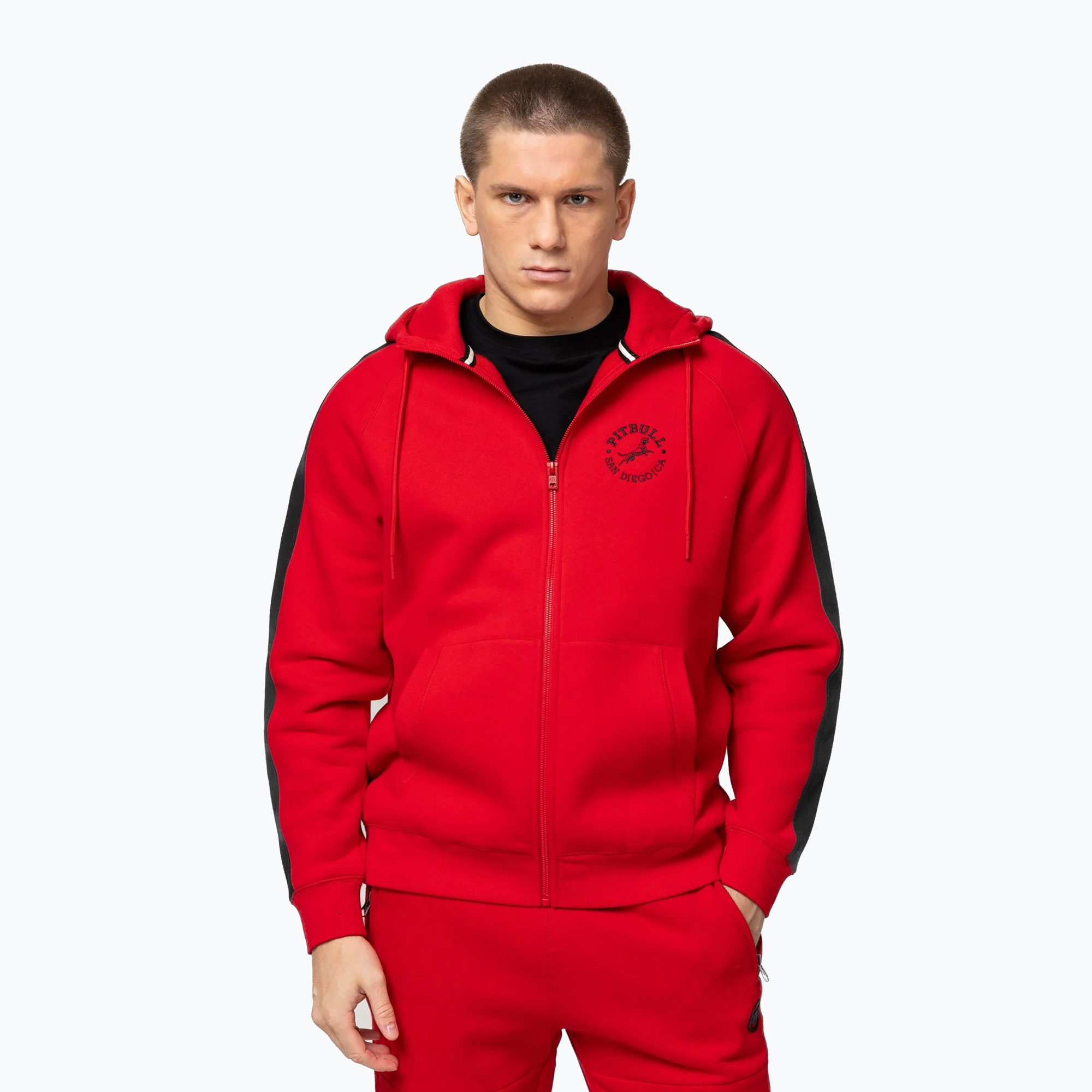 Bluza męska Pitbull San Diego Ca Hooded Zip red 