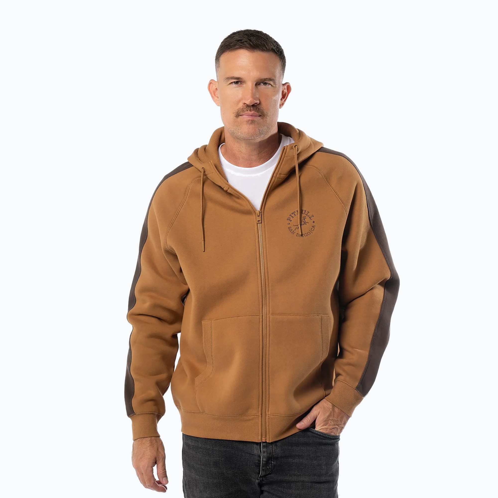 Bluza męska Pitbull San Diego Ca Hooded Zip honey yellow 