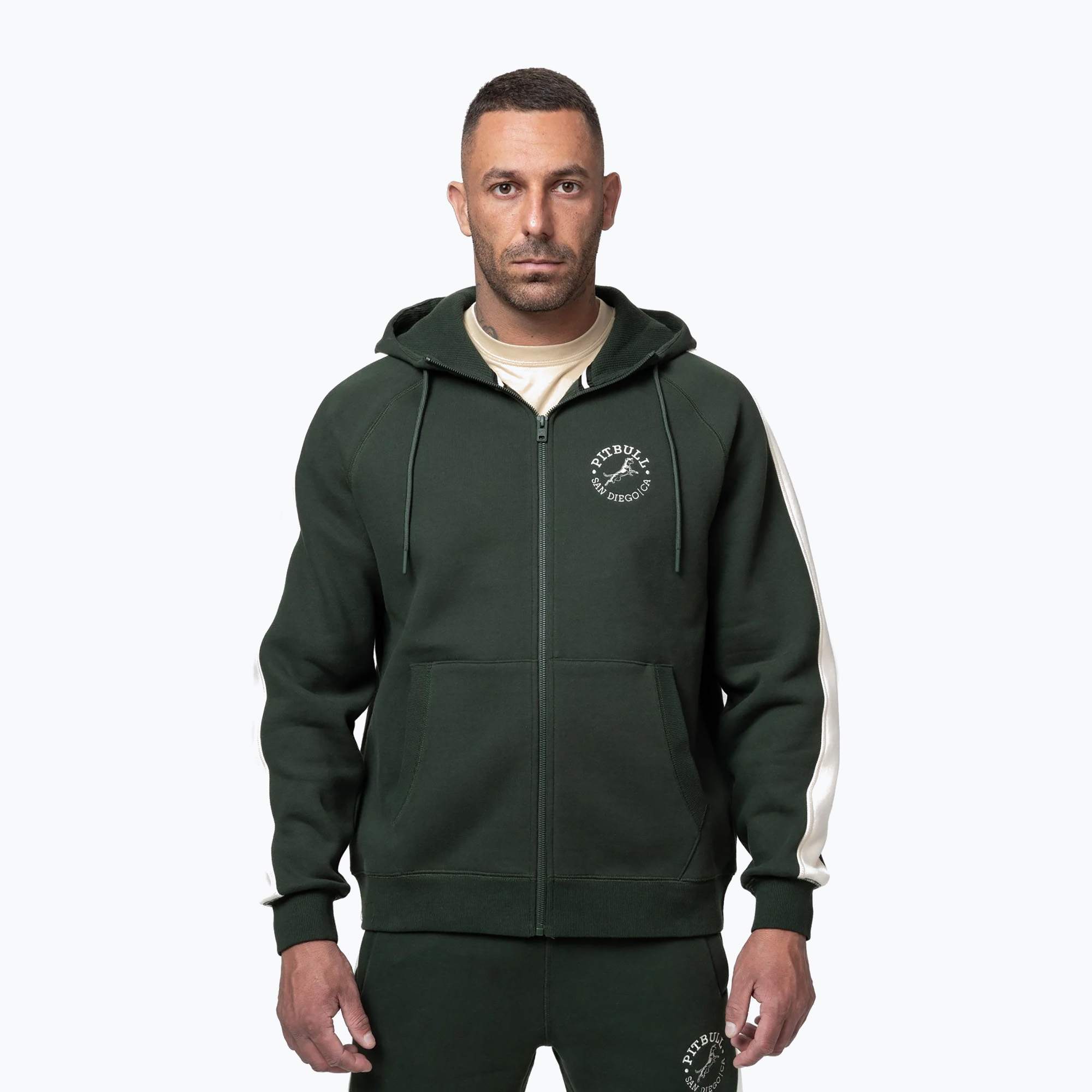 Bluza męska Pitbull San Diego Ca Hooded Zip dark green 