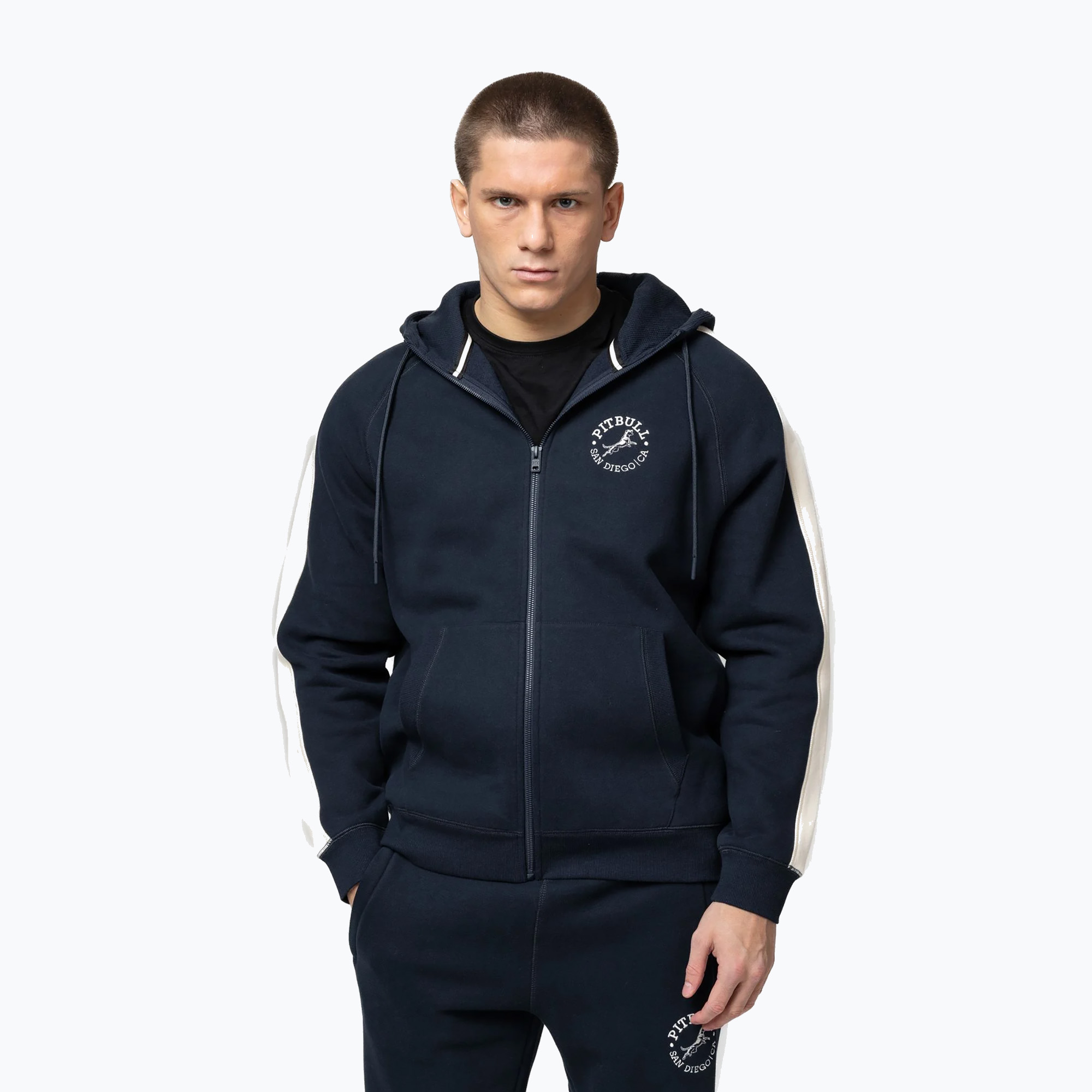 Bluza męska Pitbull San Diego Ca Hooded Zip dark navy/red 