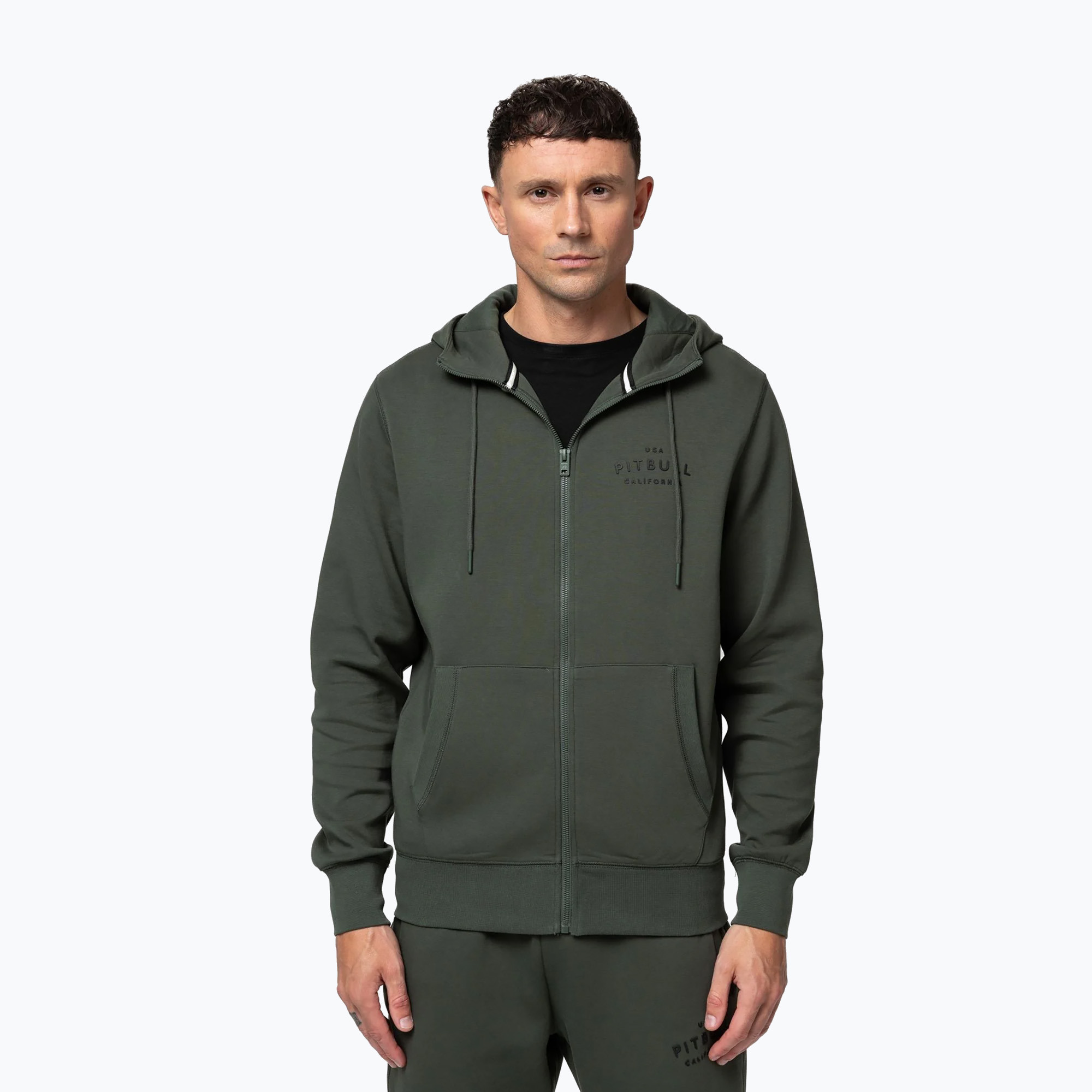 Bluza męska Pitbull Sampson Hooded Zip Sweatshirt old green 