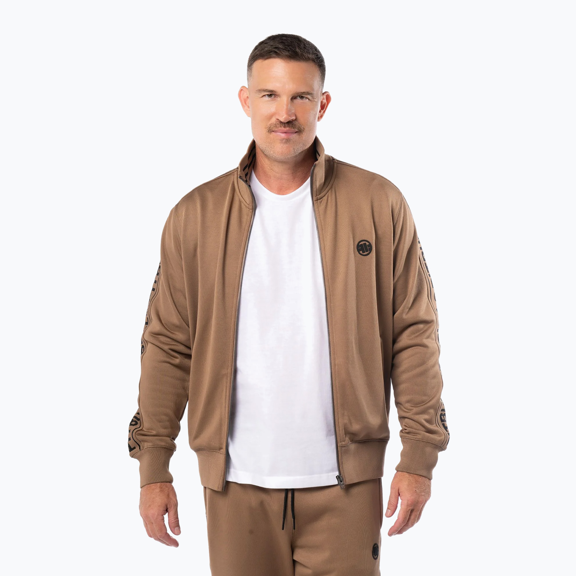 Bluza męska Pitbull Trackjacket Tape Logo Terry Group coyote brown 