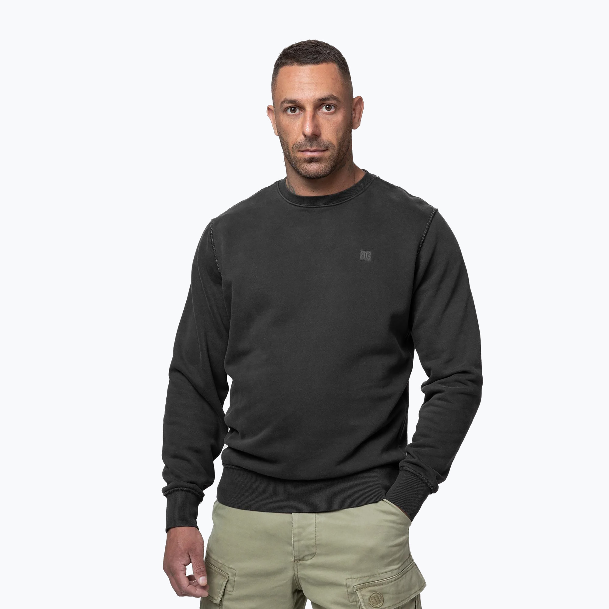 Bluza męska Pitbull Hackett Crewneck washed dark graphite 