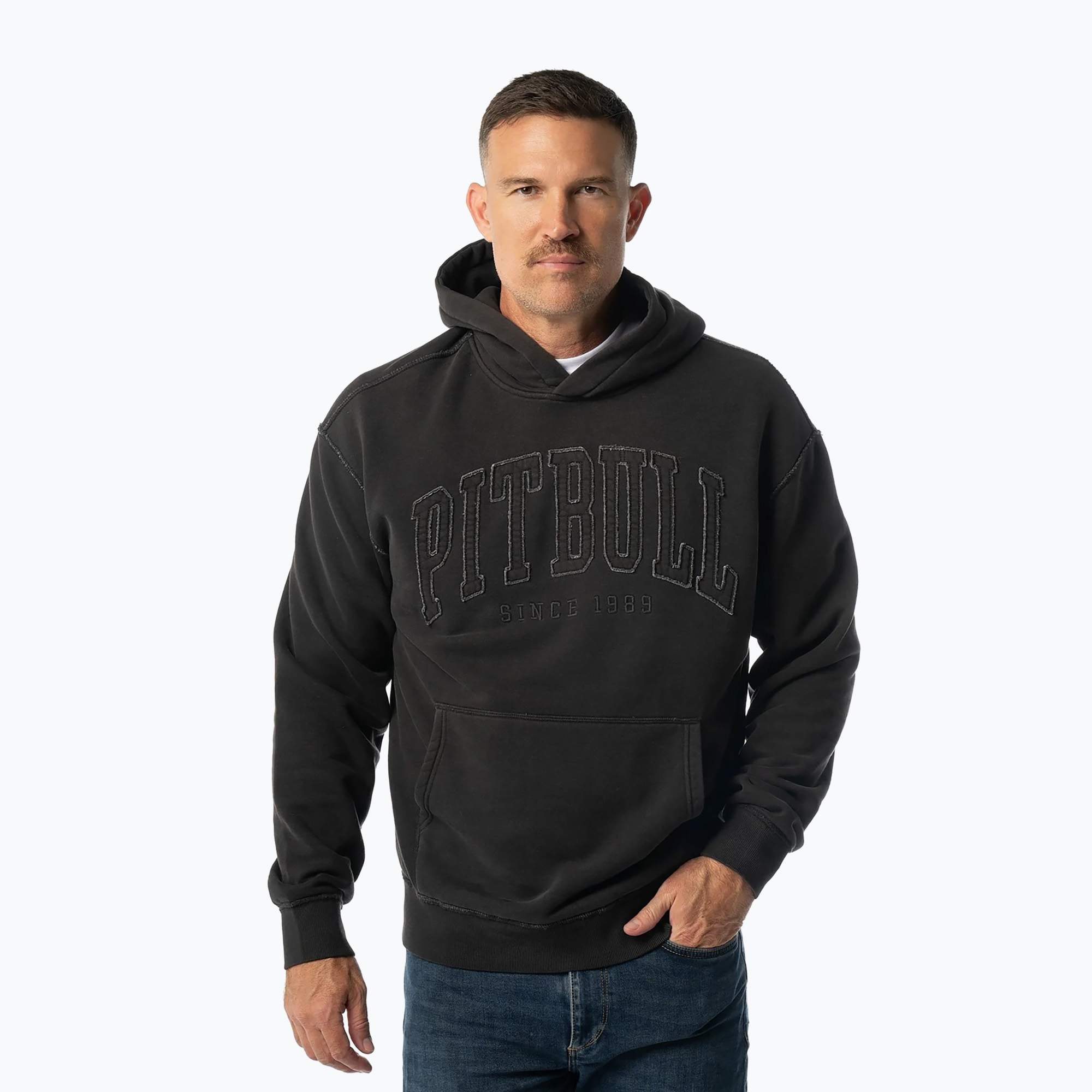 Bluza męska Pitbull Orlando Hooded whashed dark graphite 