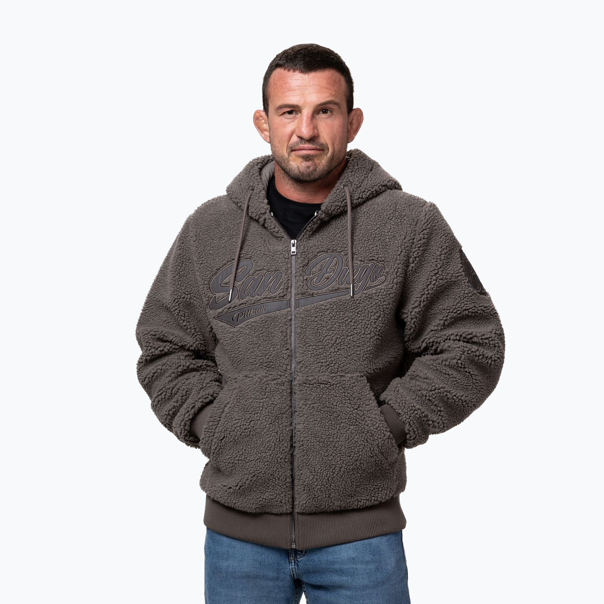 Bluza męska Pitbull Galaxy Hooded Zip taupe 