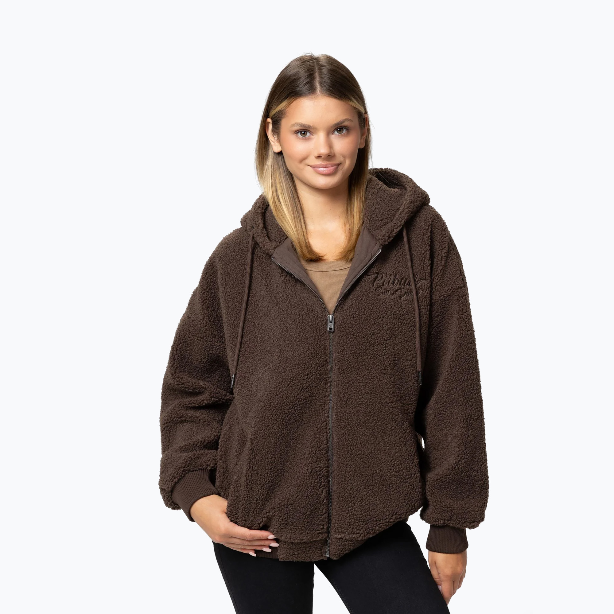 Bluza damska Pitbull Daisy Hooded Zip dark chocolate 