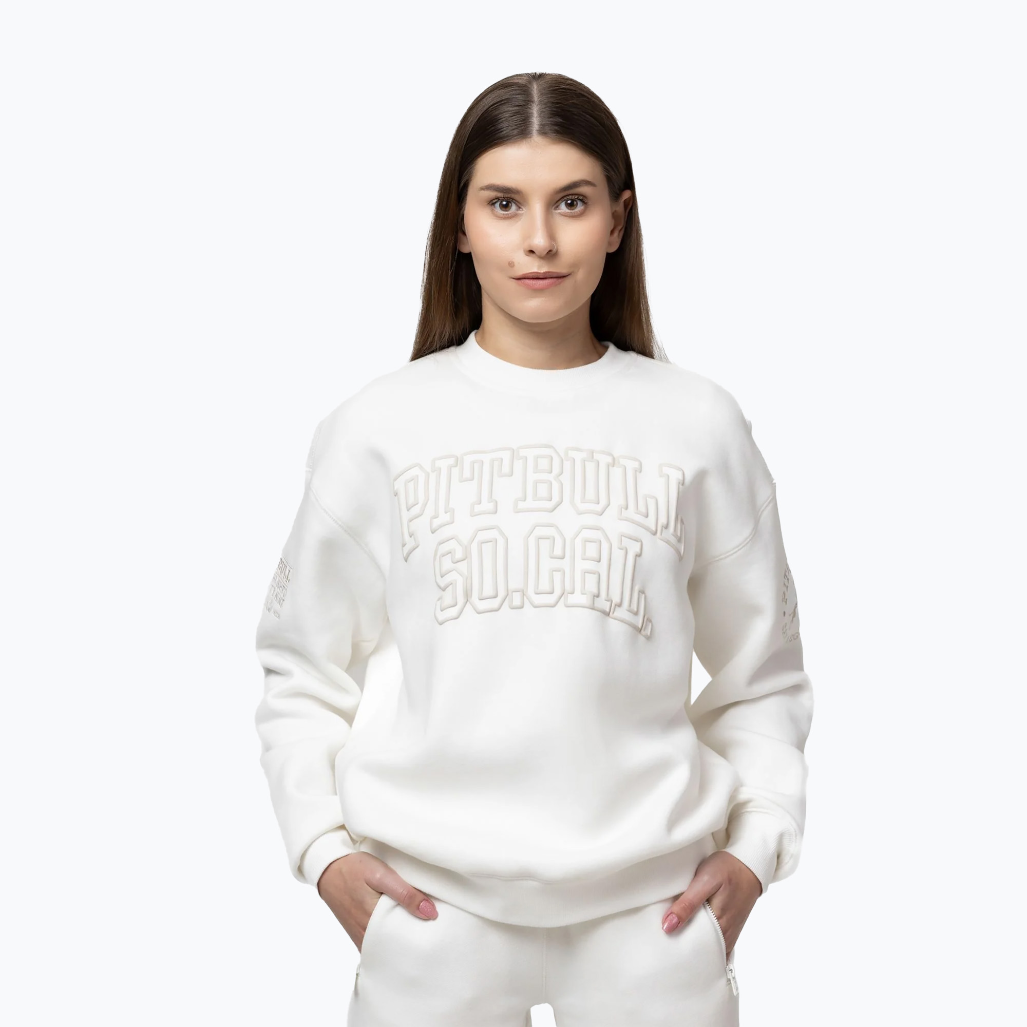 Bluza damska Pitbull Crewneck Fiora off white 