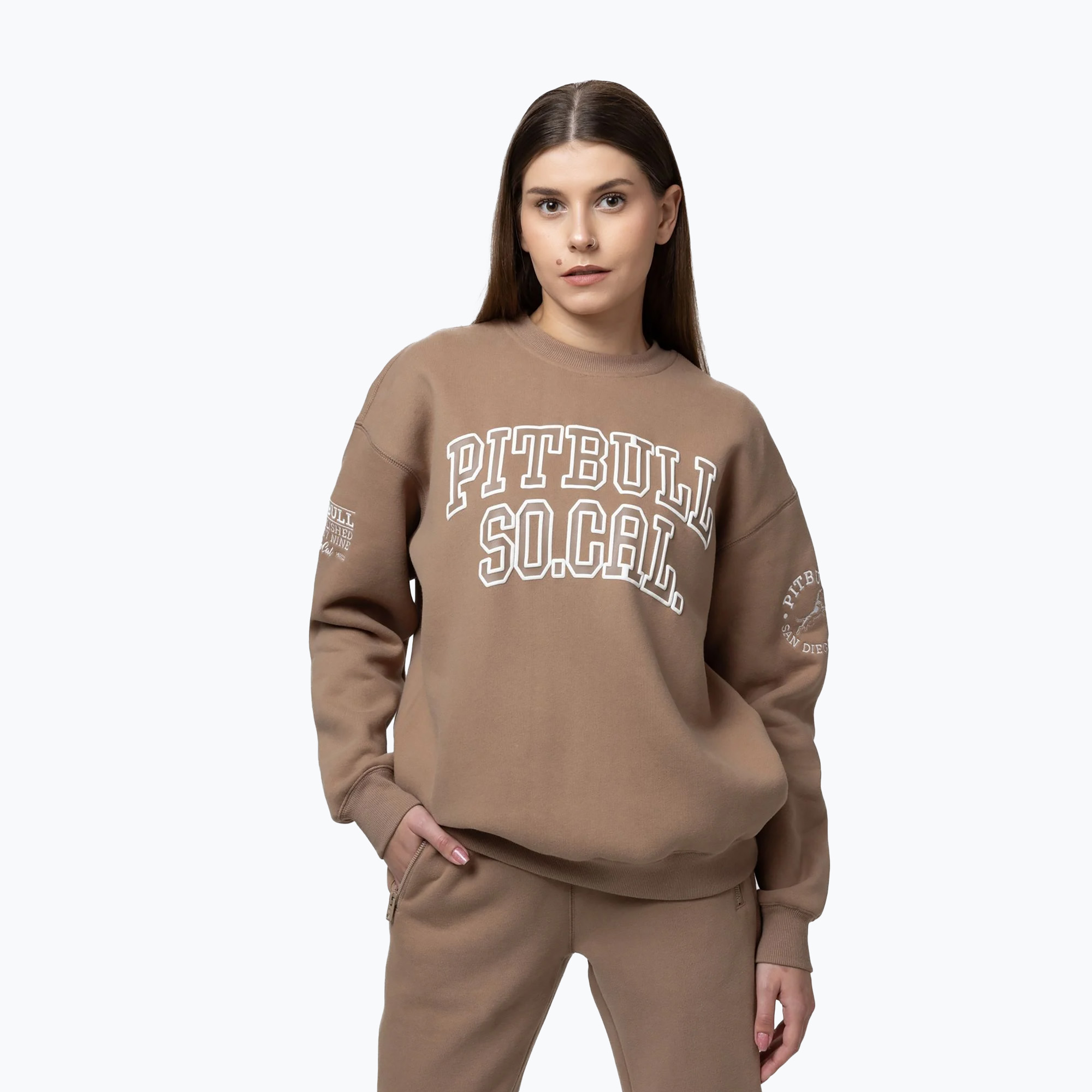 Bluza damska Pitbull Crewneck Fiora chocolate mousse 